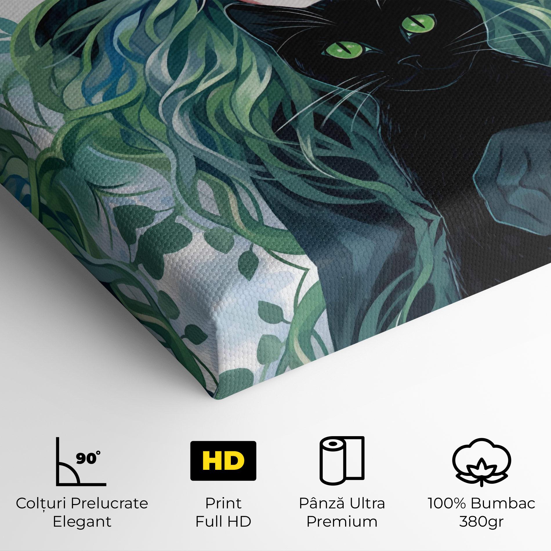 Tablou Canvas Magic Cat Witch mockup 4