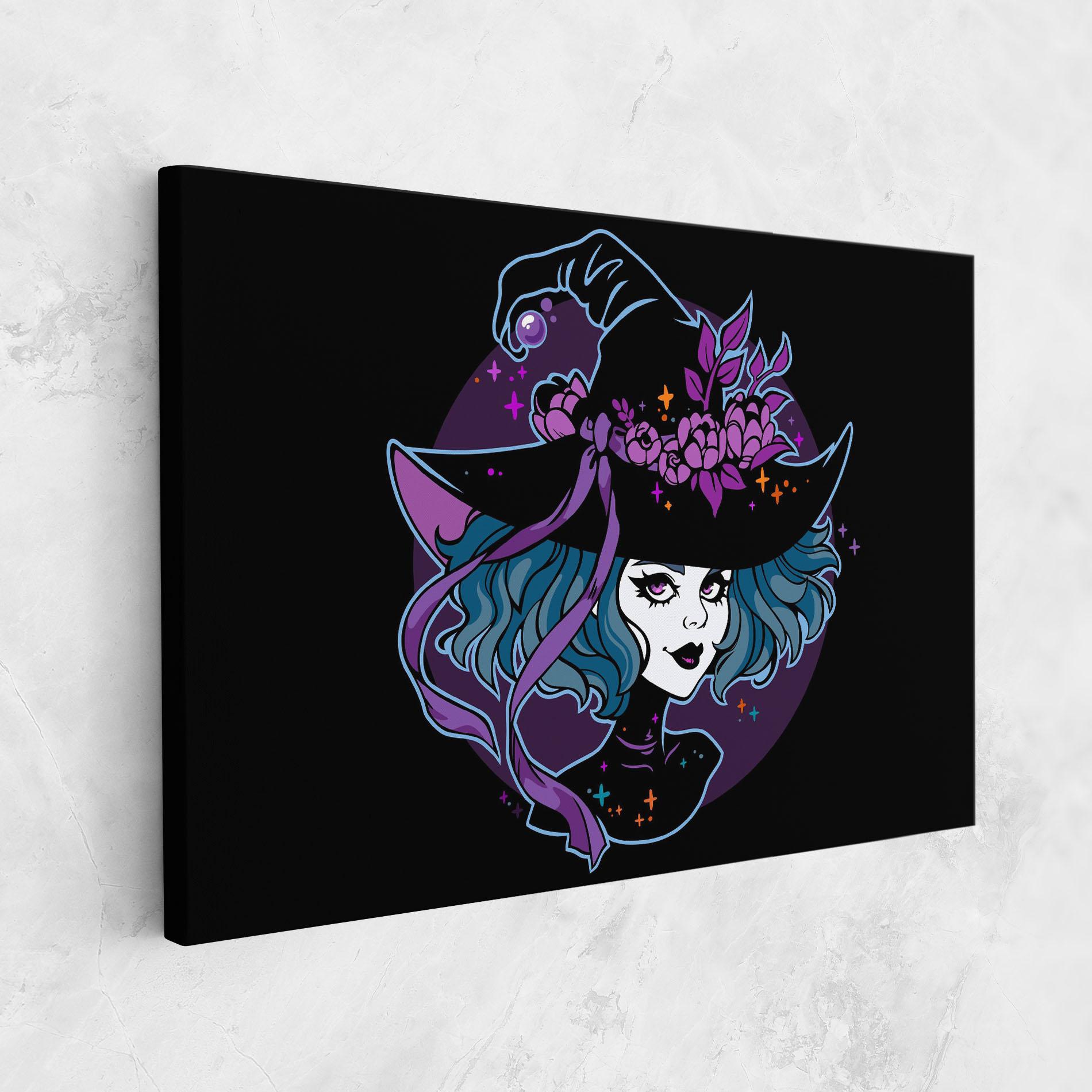 Tablou Canvas Cute Purple Witch mockup 1