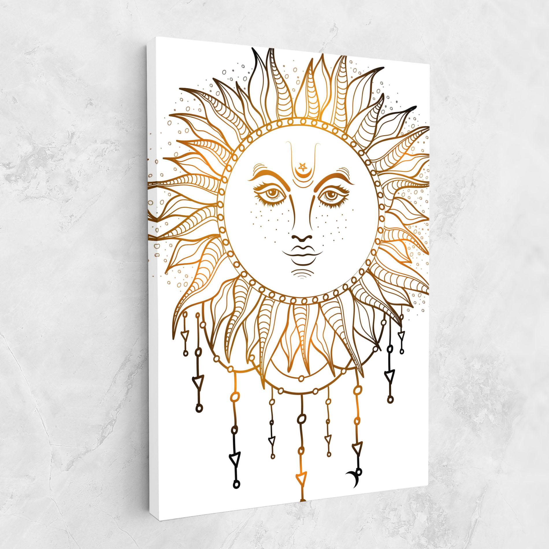 Tablou Canvas Gold Sun Face mockup 1