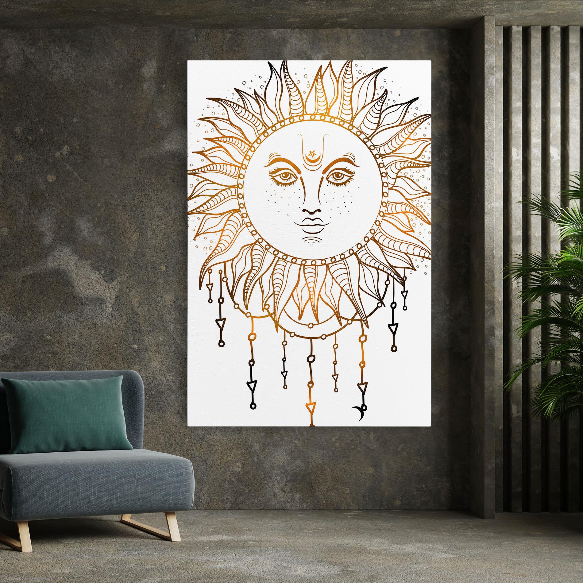 Tablou Canvas Gold Sun Face mockup 7