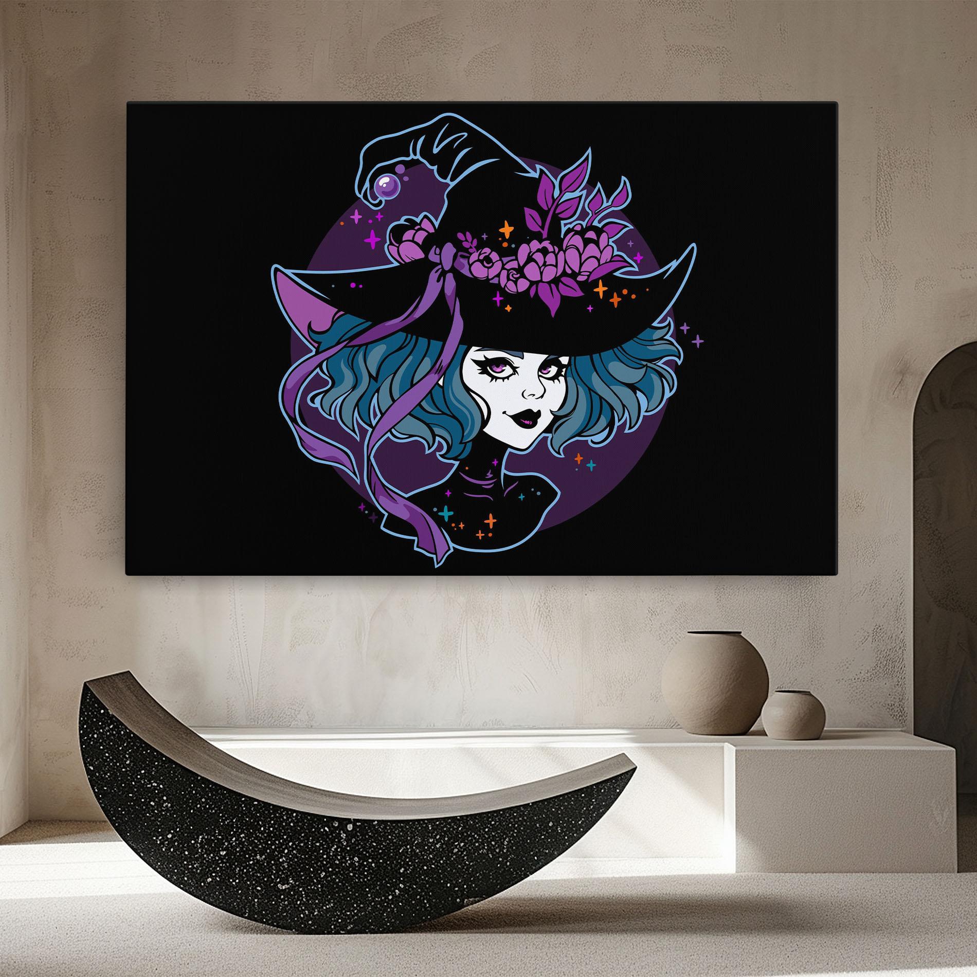 Tablou Canvas Cute Purple Witch mockup 8