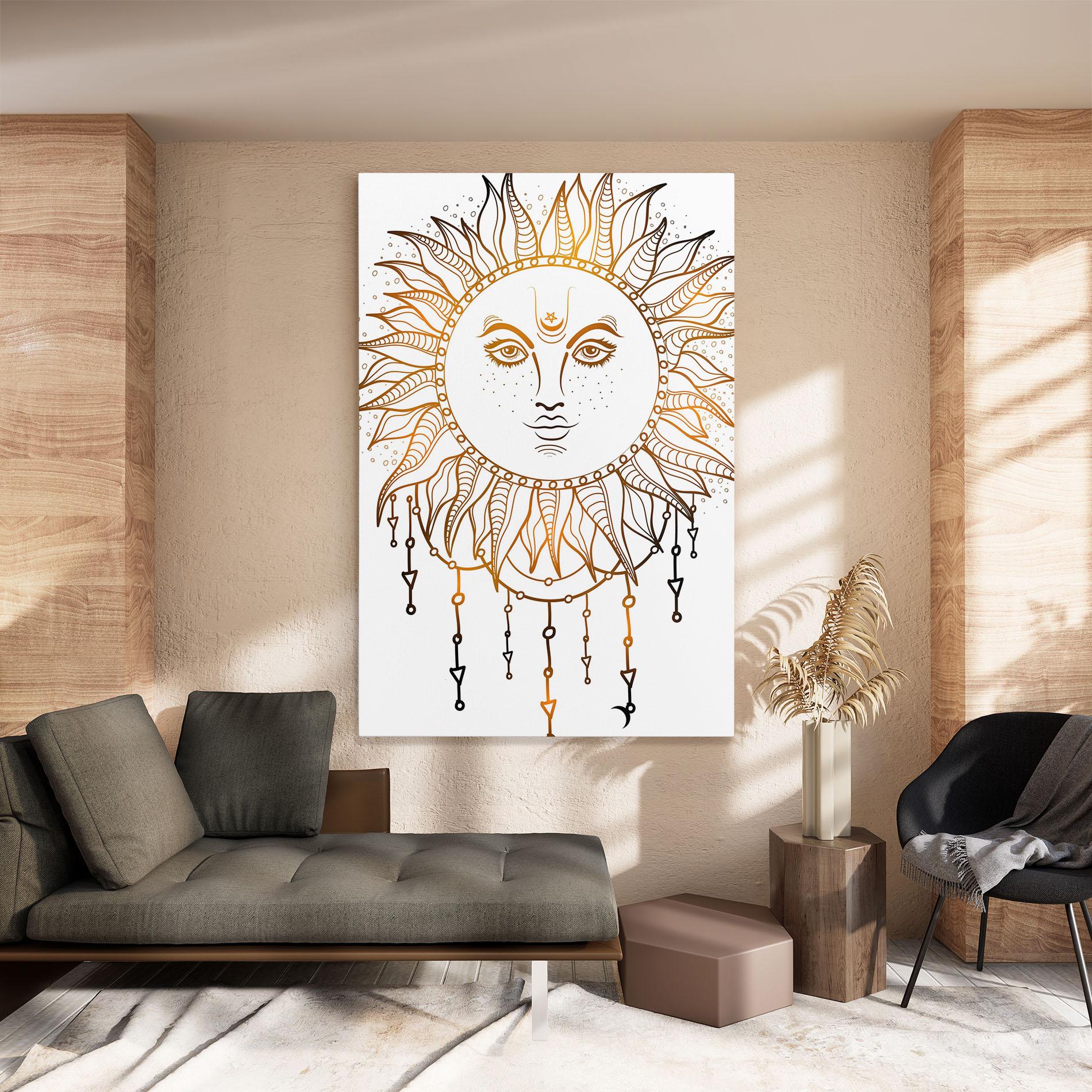 Tablou Canvas Gold Sun Face mockup 8