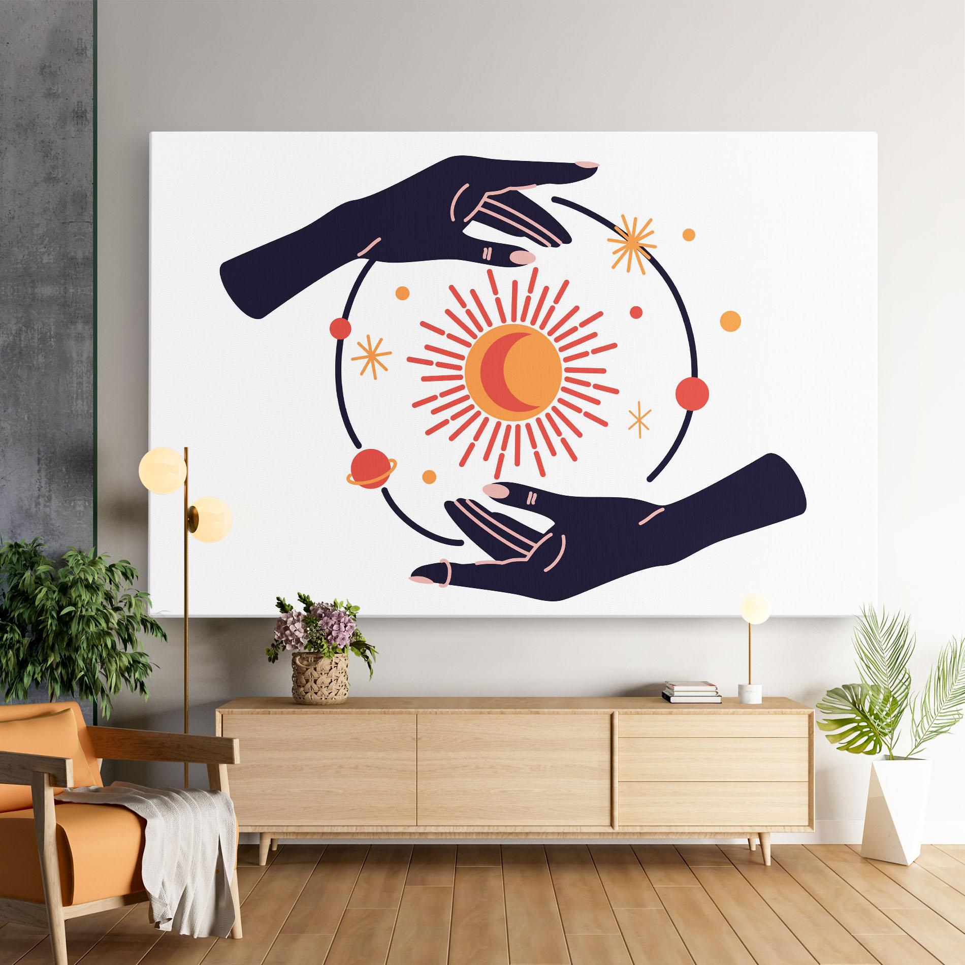 Tablou Canvas Purple Magic Hands mockup 9