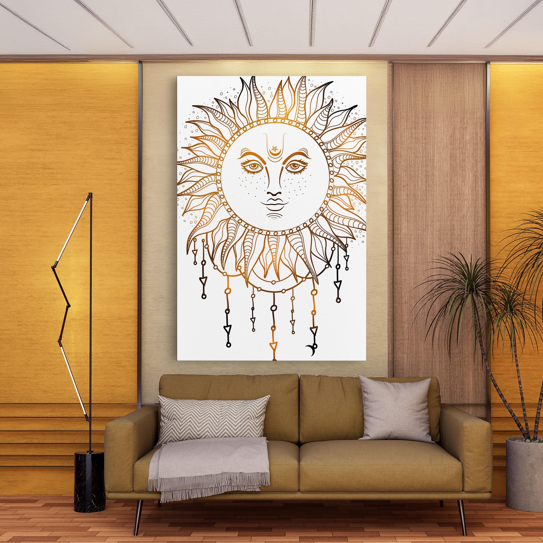 Tablou Canvas Gold Sun Face mockup 9