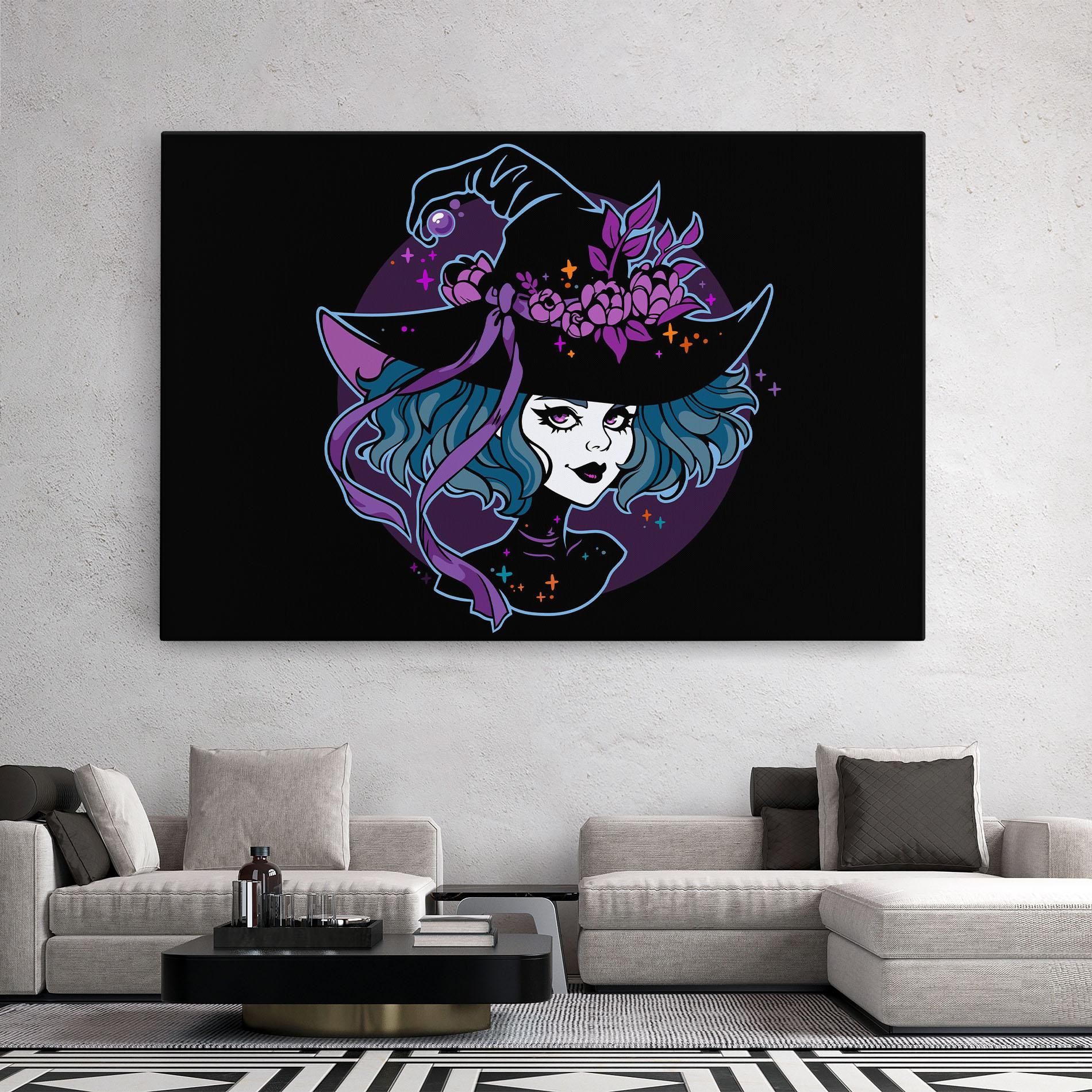 Tablou Canvas Cute Purple Witch mockup 2