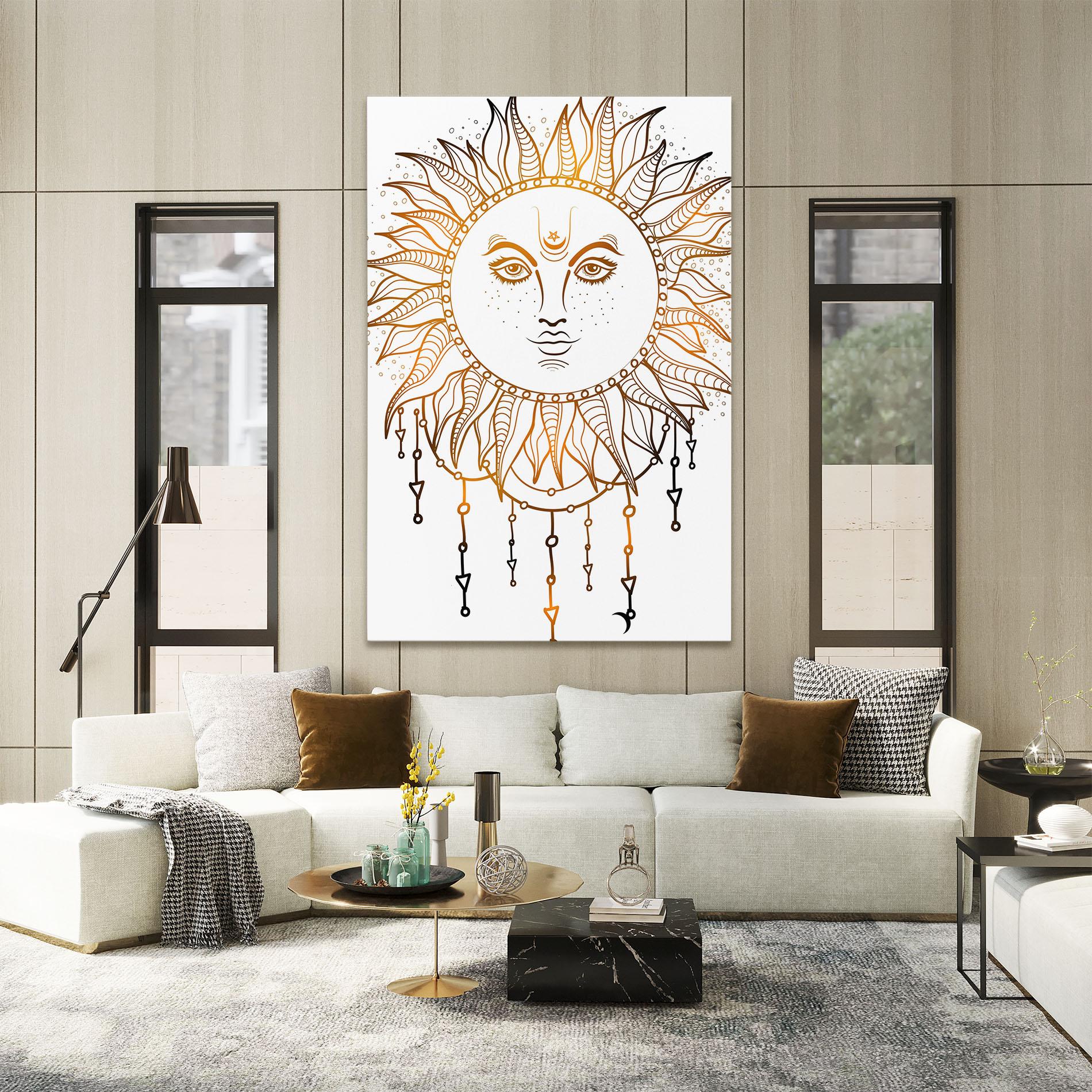 Tablou Canvas Gold Sun Face mockup 2