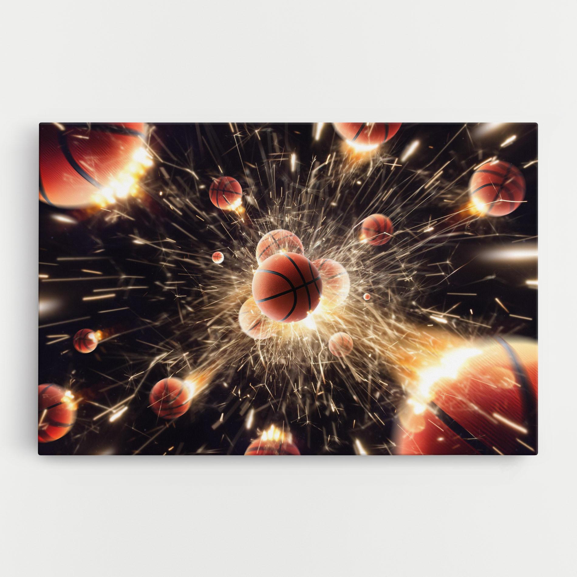 Tablou Canvas Basketball Explosion mockup 0