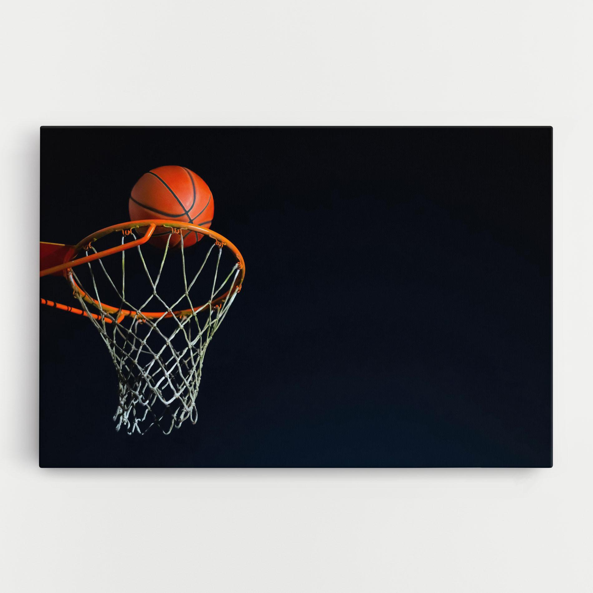Tablou Canvas Basketball Hoop On Black mockup 0