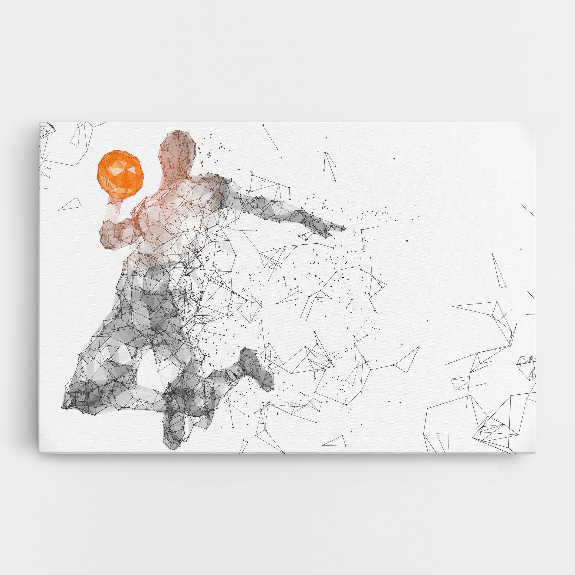 Tablou Canvas Orange Line Basket mockup 0