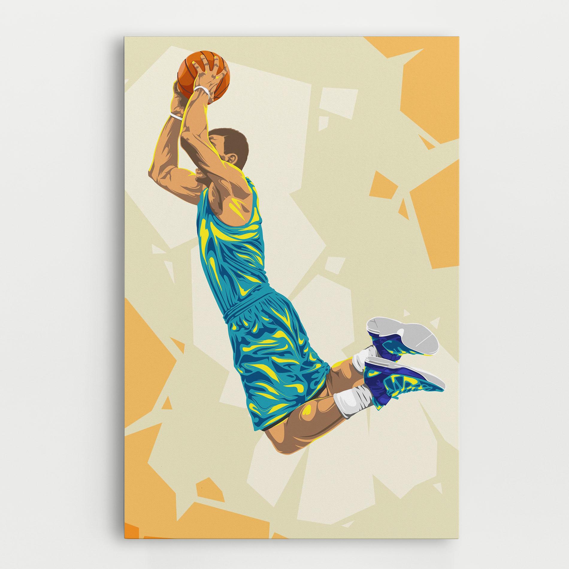 Tablou Canvas Basketball Dunk Pose mockup 0