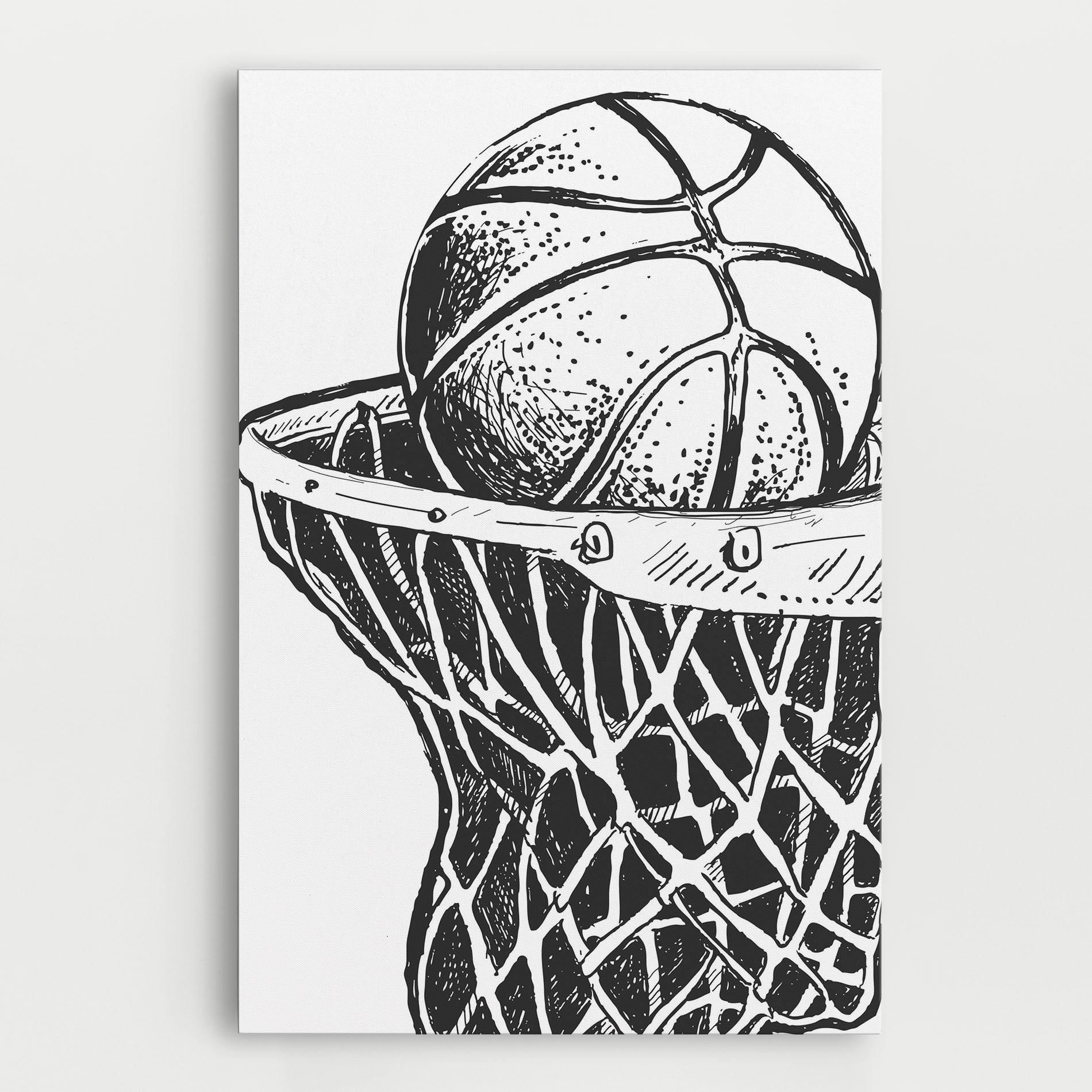 Tablou Canvas Basketball Grey Hoop mockup 0