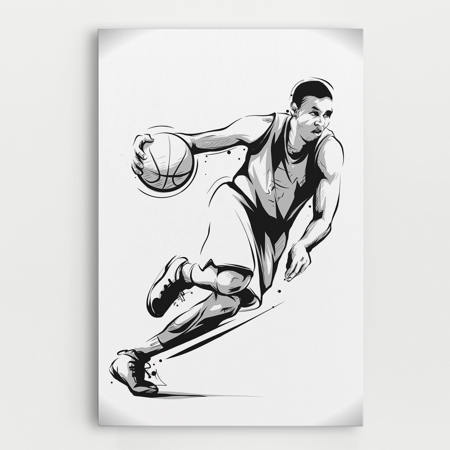Tablou Canvas Basketball Player Line mockup 0