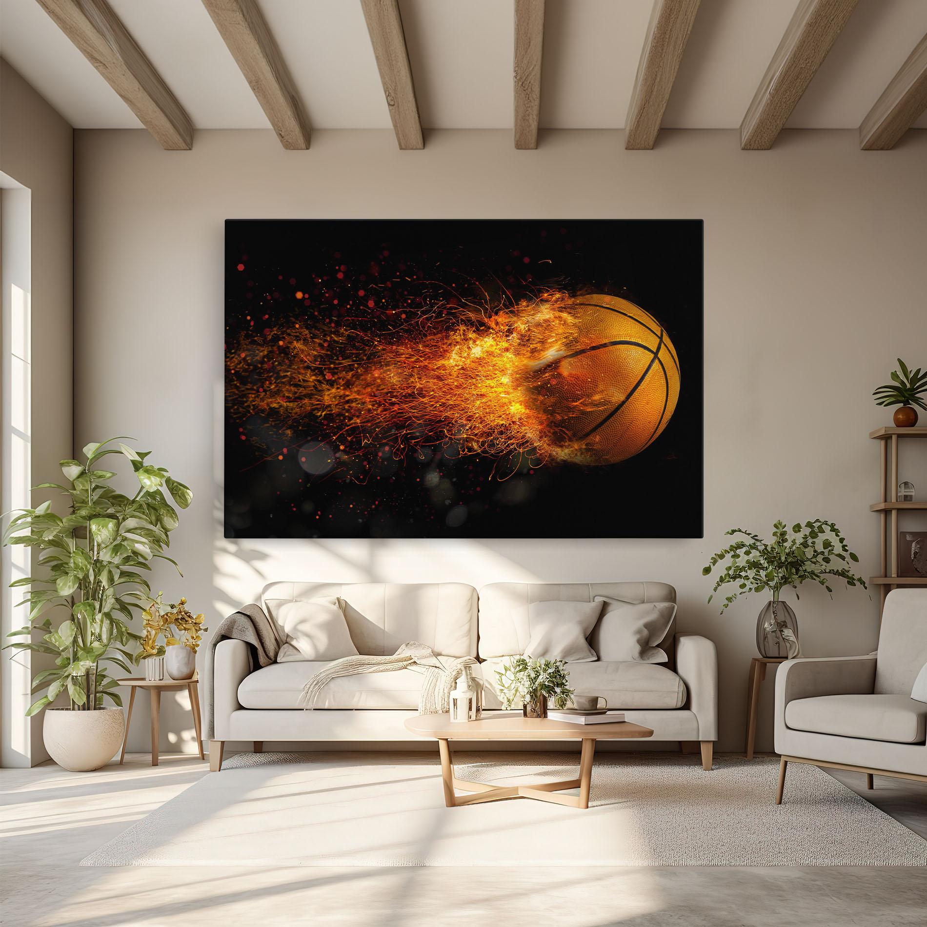 Tablou Canvas Basket Ball Flame mockup 6