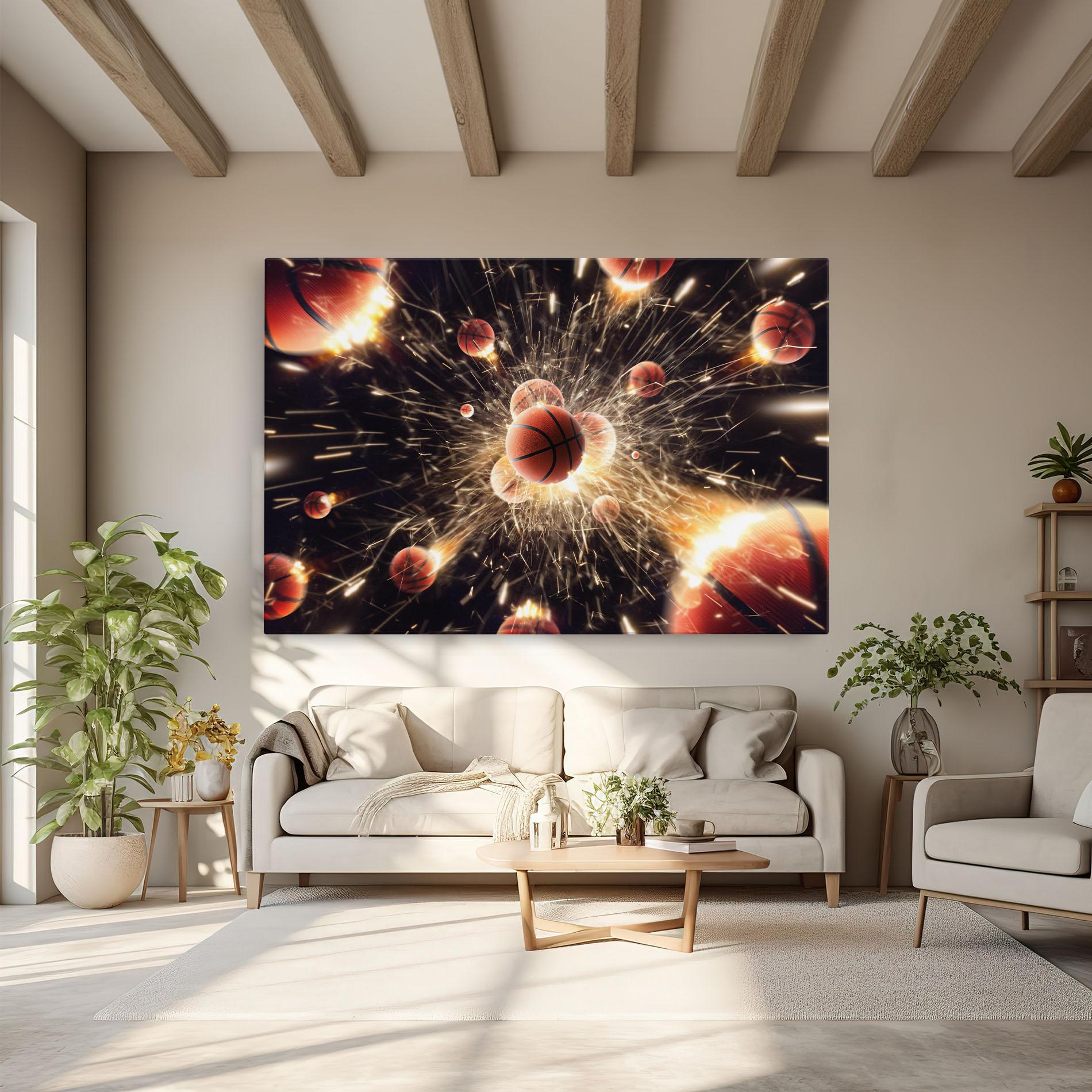 Tablou Canvas Basketball Explosion mockup 6