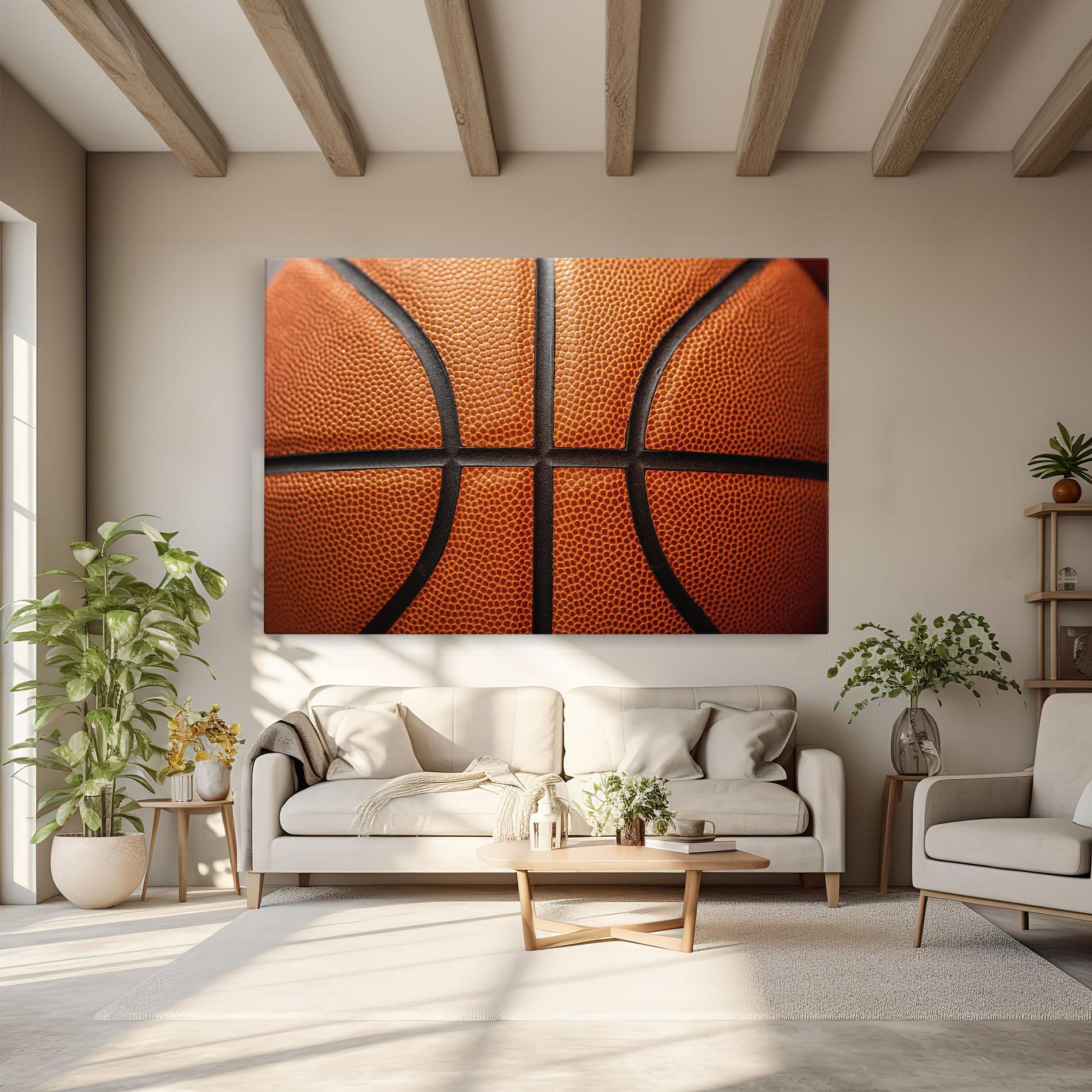 Tablou Canvas Close Up Leather Basketball mockup 6