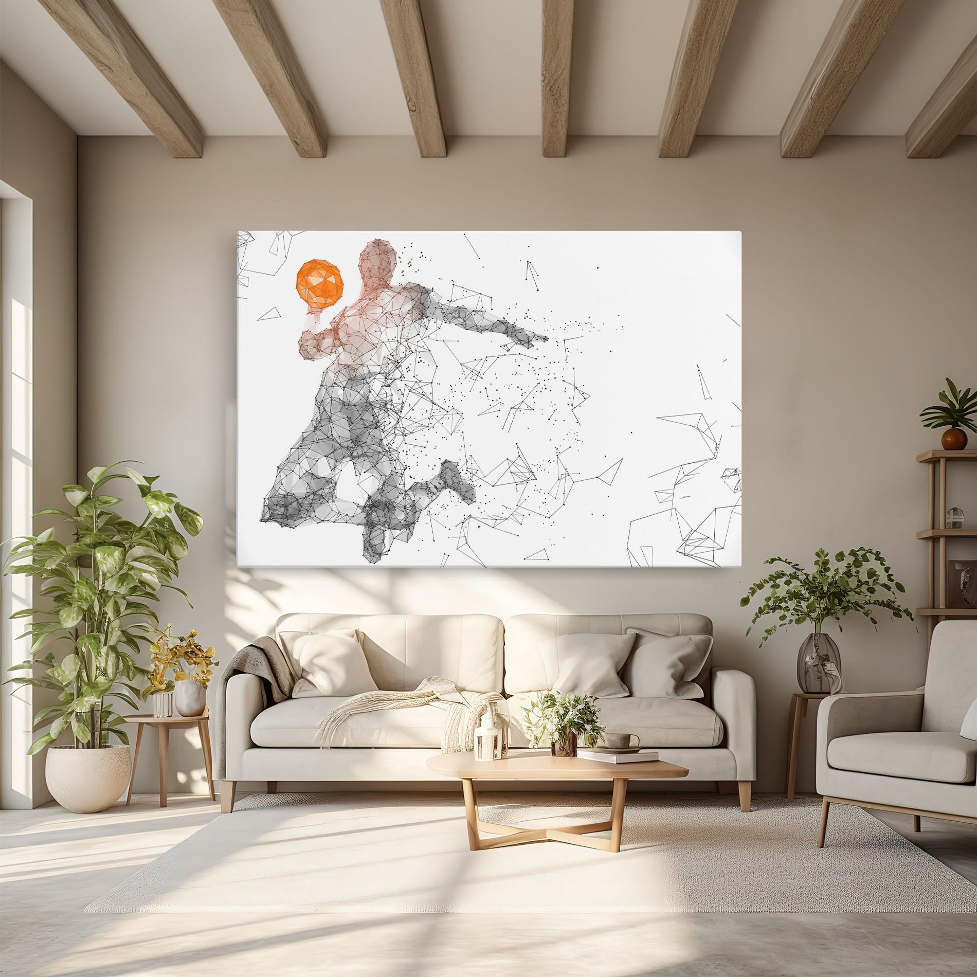 Tablou Canvas Orange Line Basket mockup 6