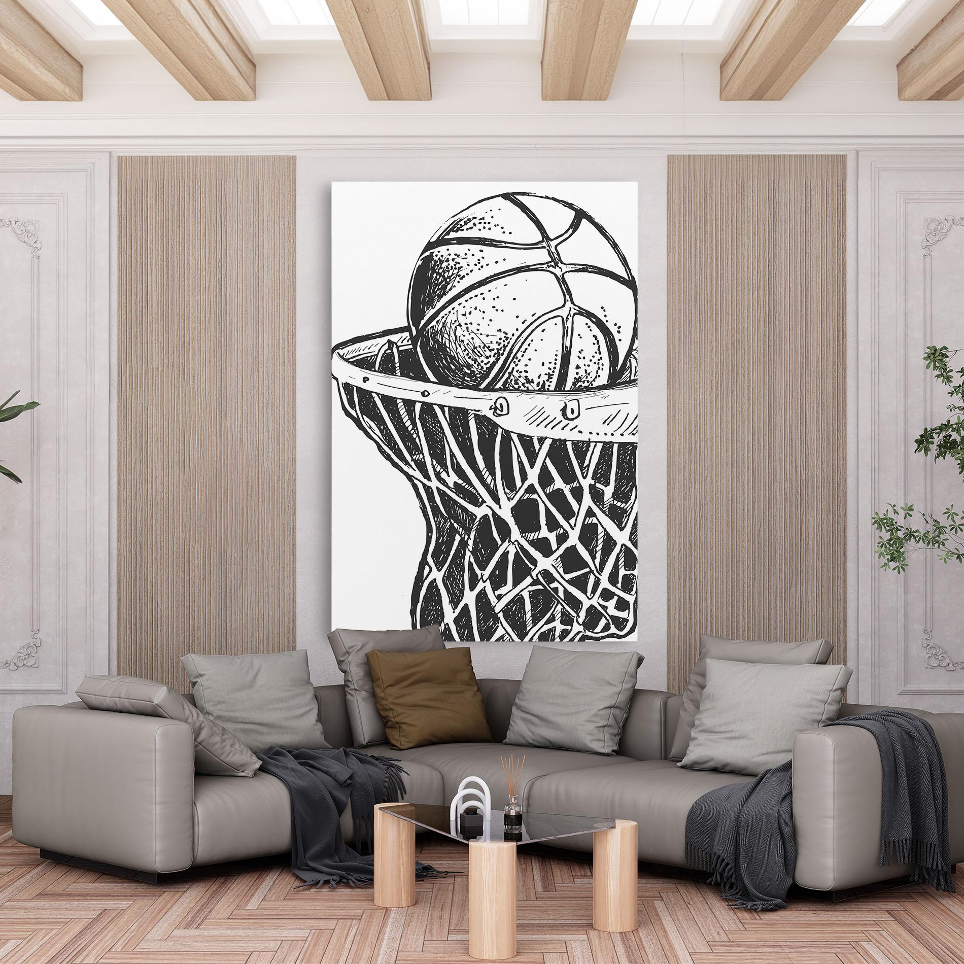 Tablou Canvas Basketball Grey Hoop mockup 6