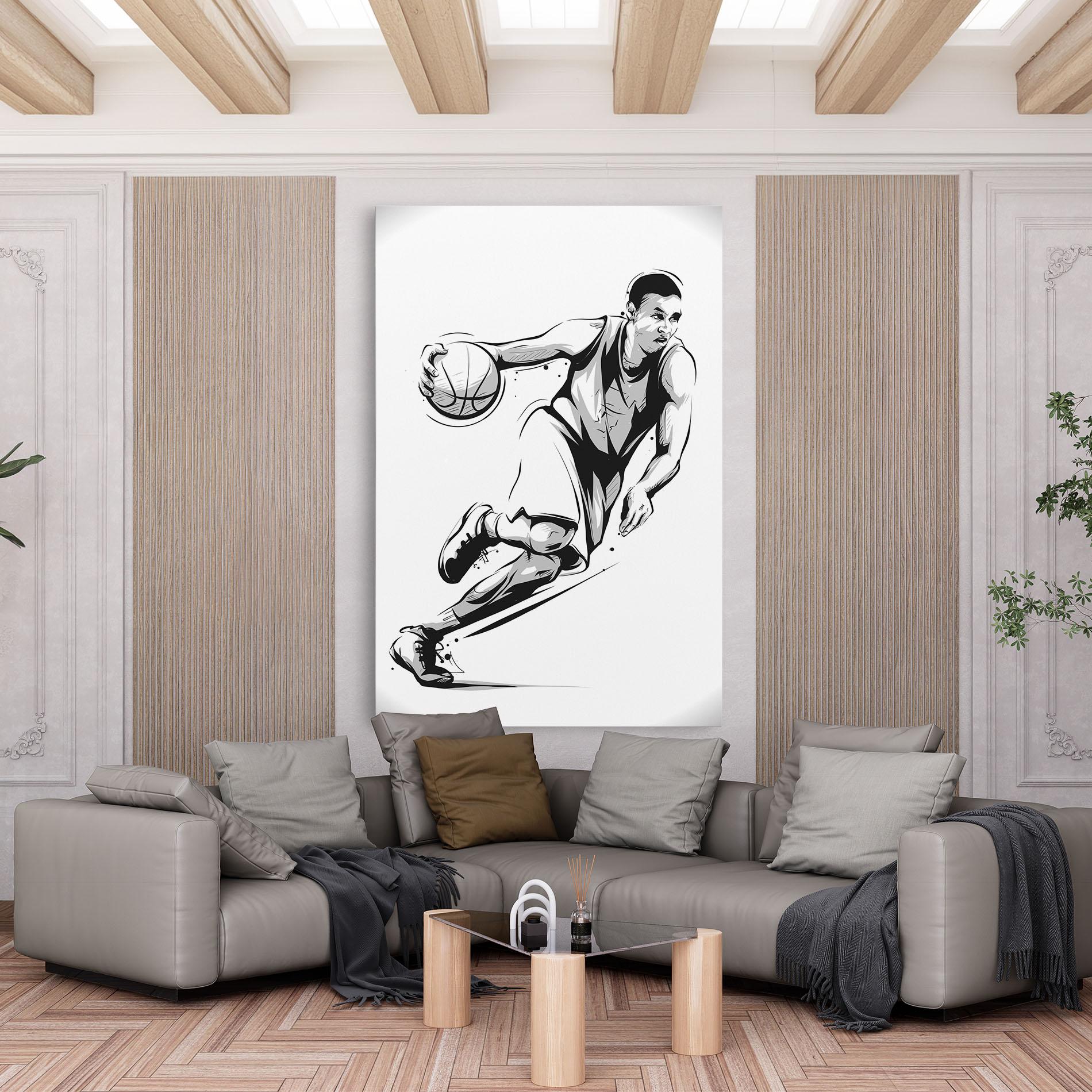 Tablou Canvas Basketball Player Line mockup 6