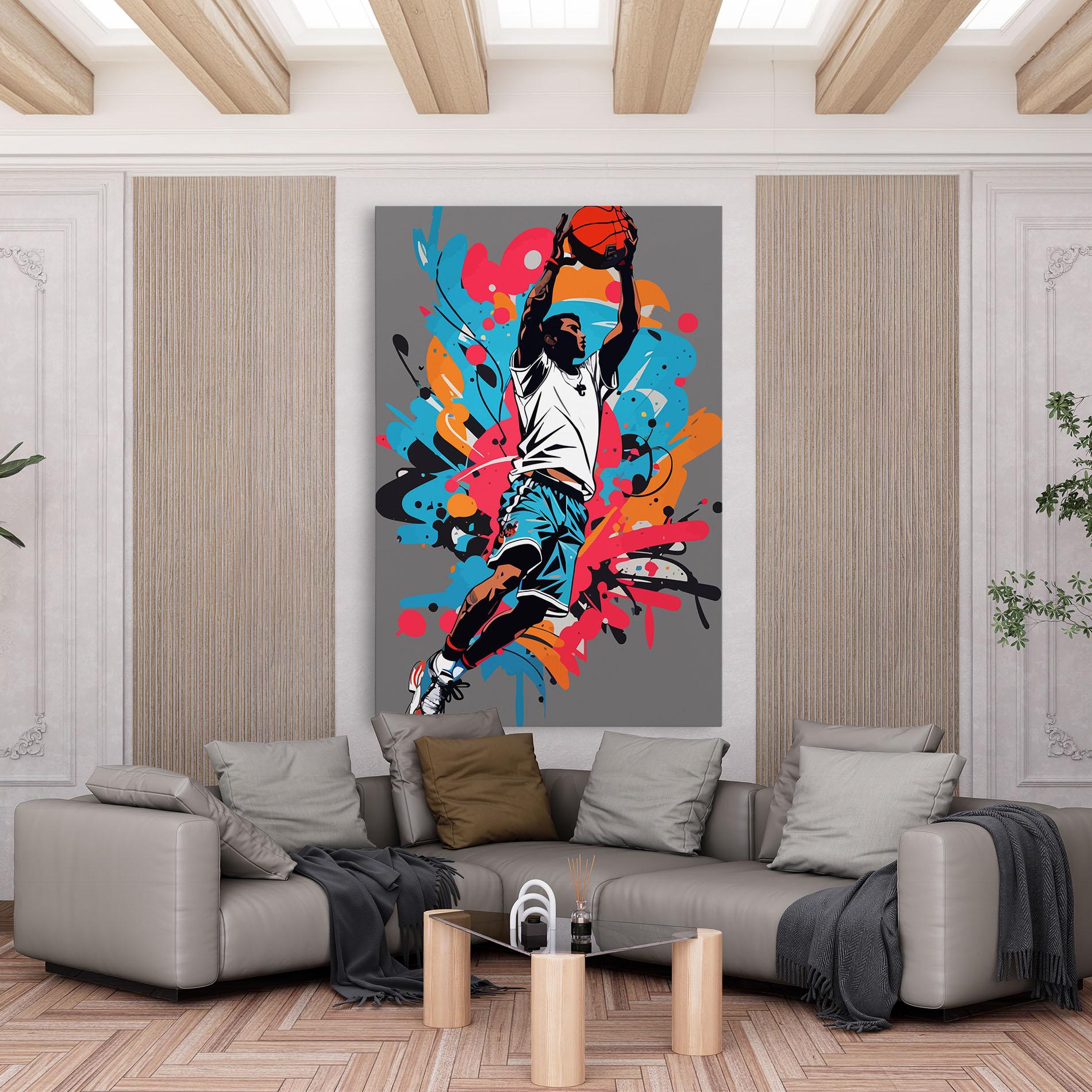 Tablou Canvas Blue Red Basket mockup 6