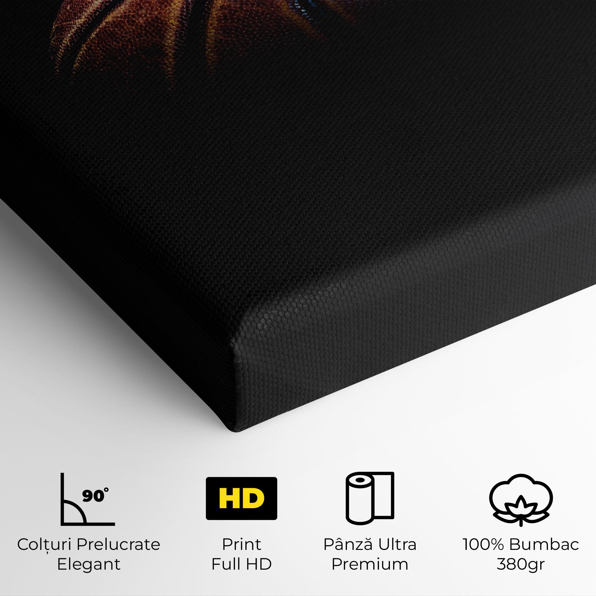 Tablou Canvas Basketball Ball In Dark mockup 4