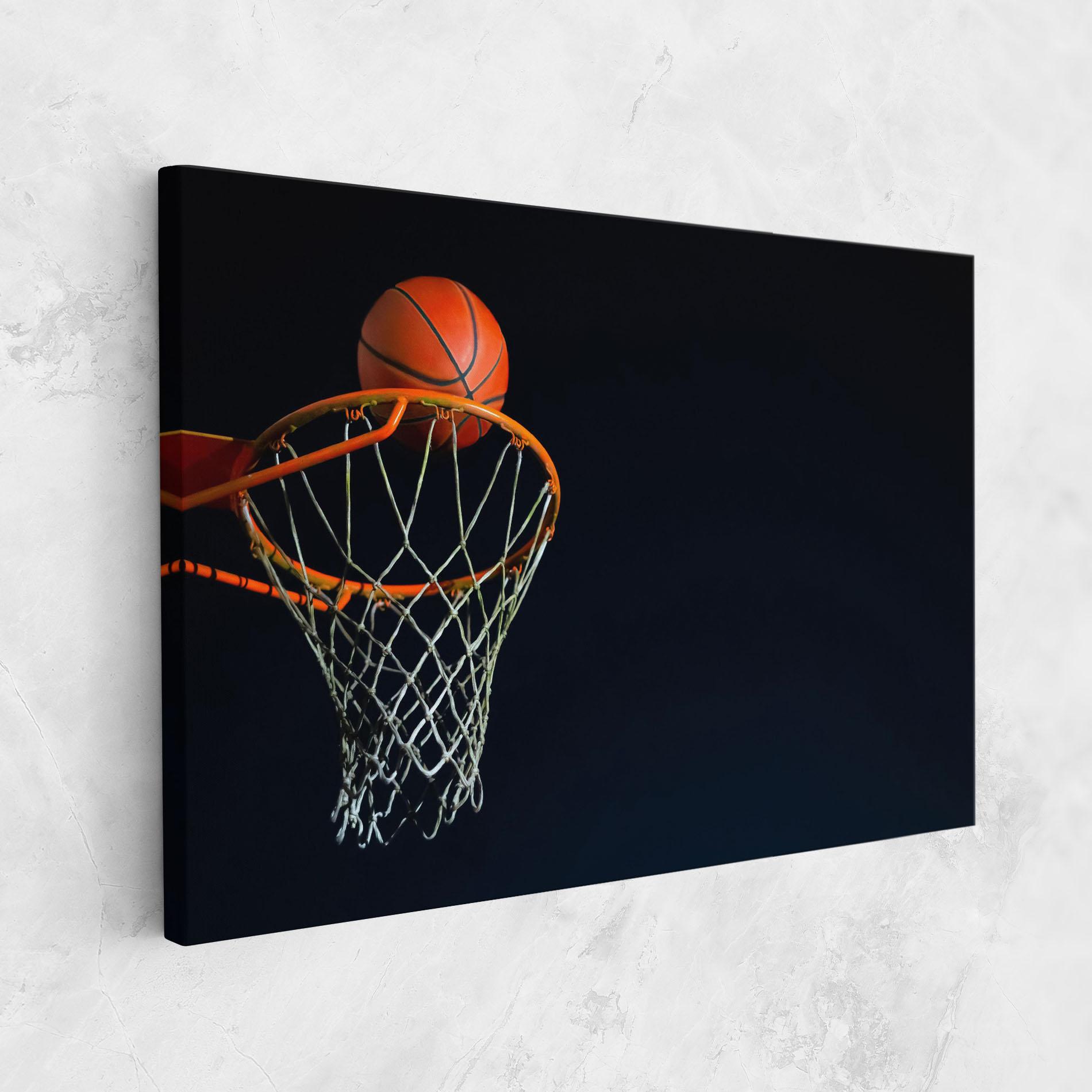Tablou Canvas Basketball Hoop On Black mockup 1
