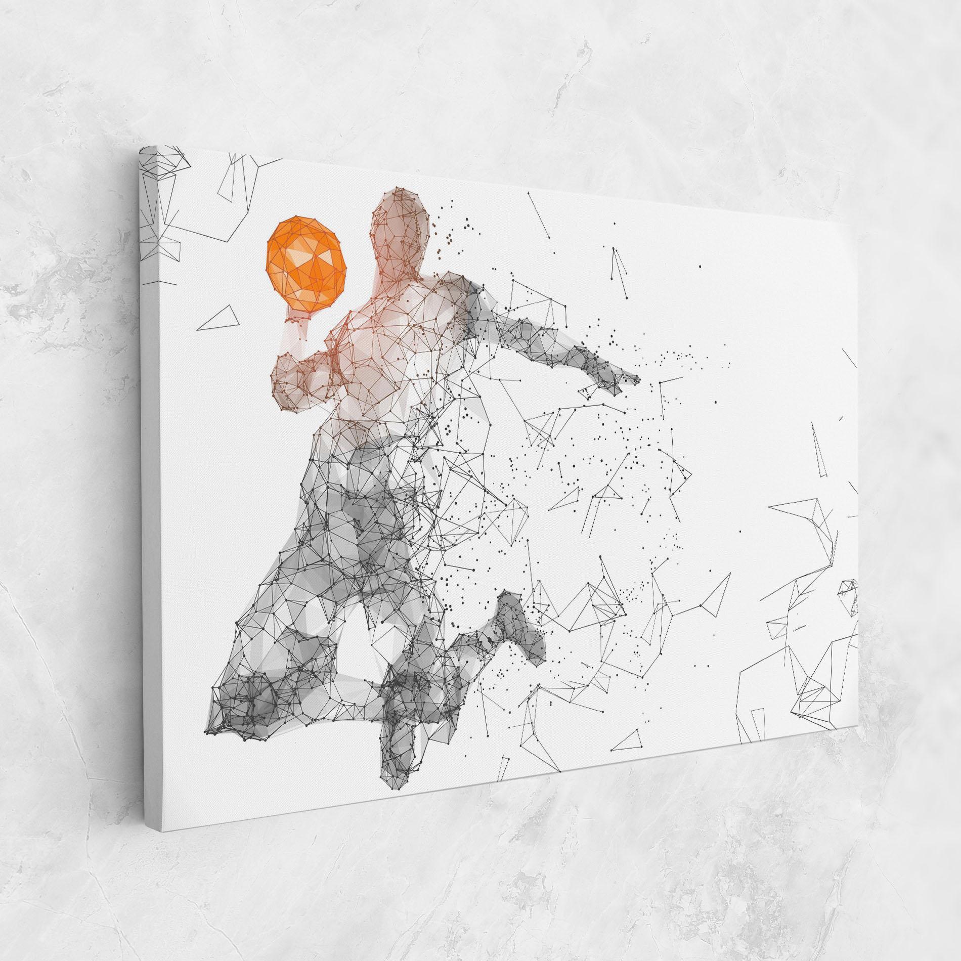 Tablou Canvas Orange Line Basket mockup 1
