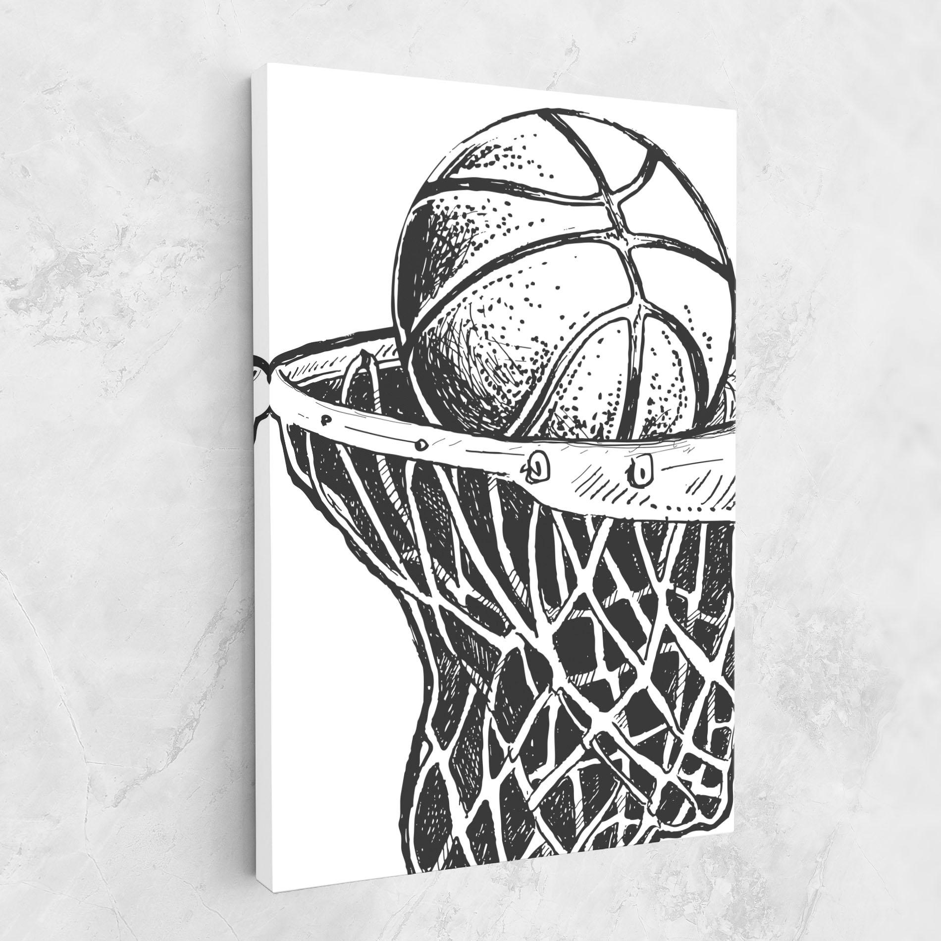 Tablou Canvas Basketball Grey Hoop mockup 1