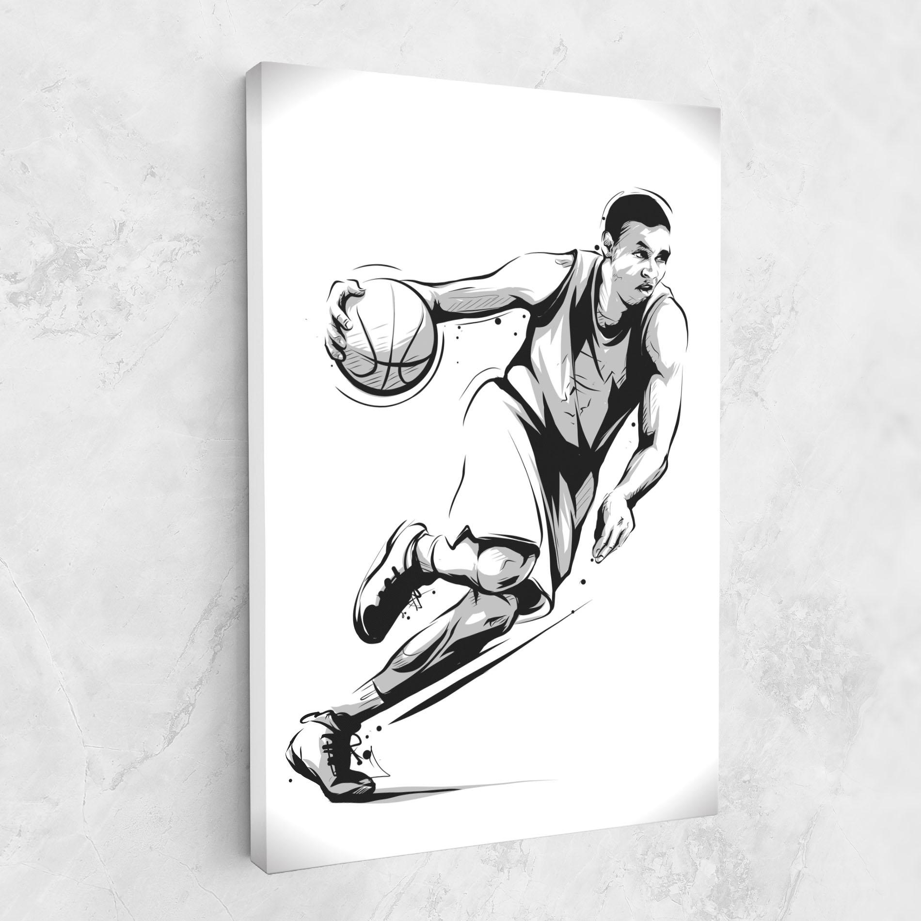 Tablou Canvas Basketball Player Line mockup 1