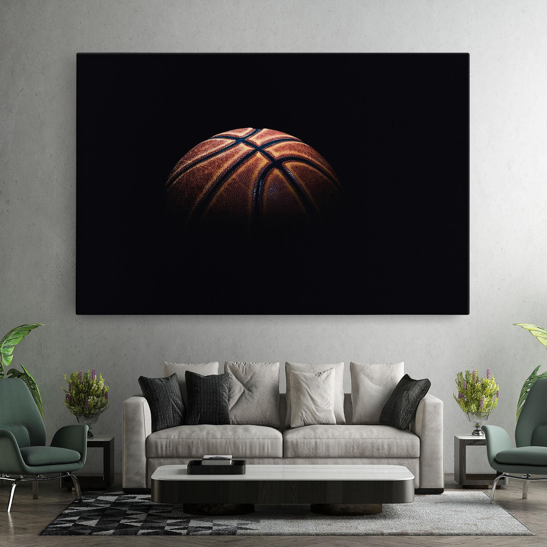 Tablou Canvas Basketball Ball In Dark mockup 7