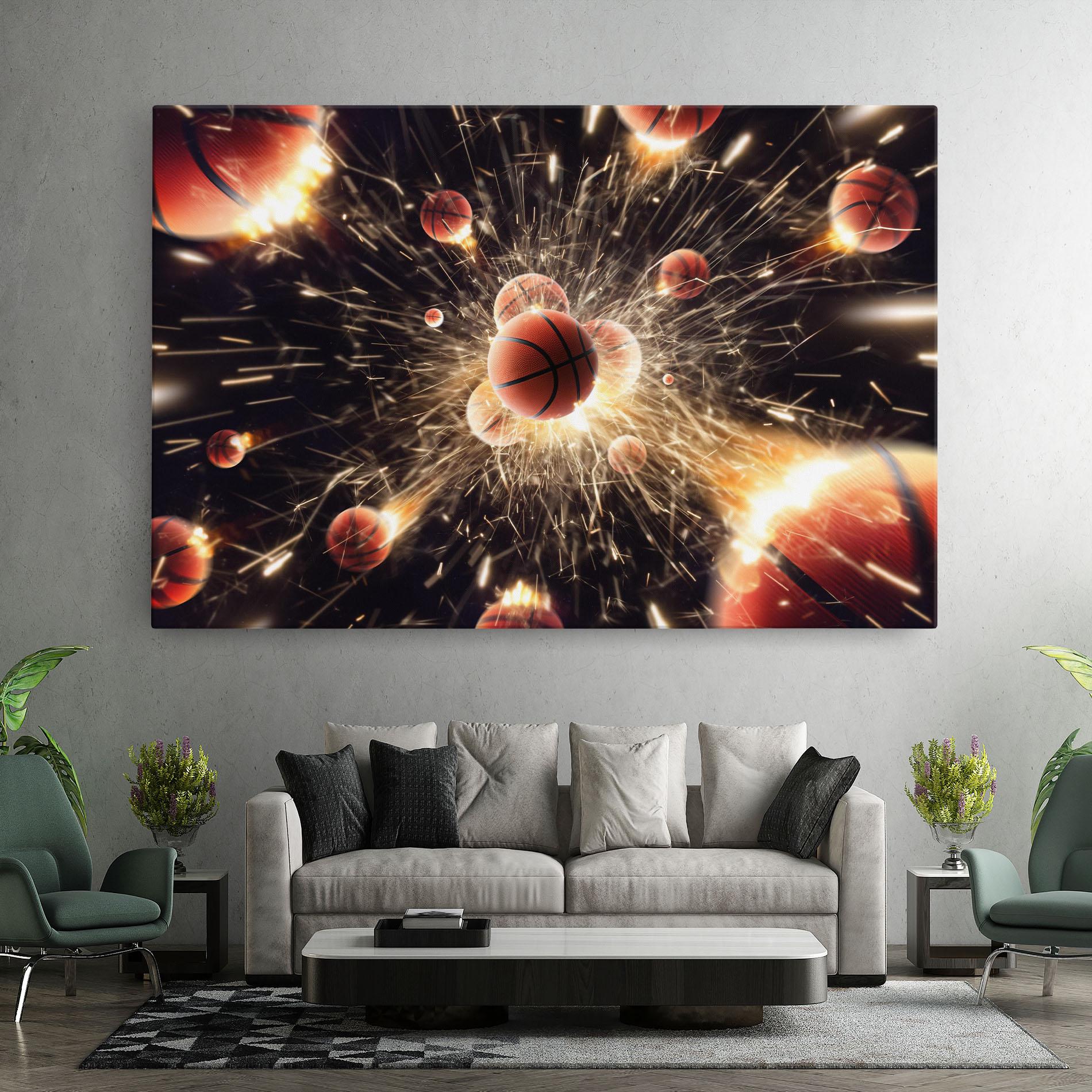 Tablou Canvas Basketball Explosion mockup 7