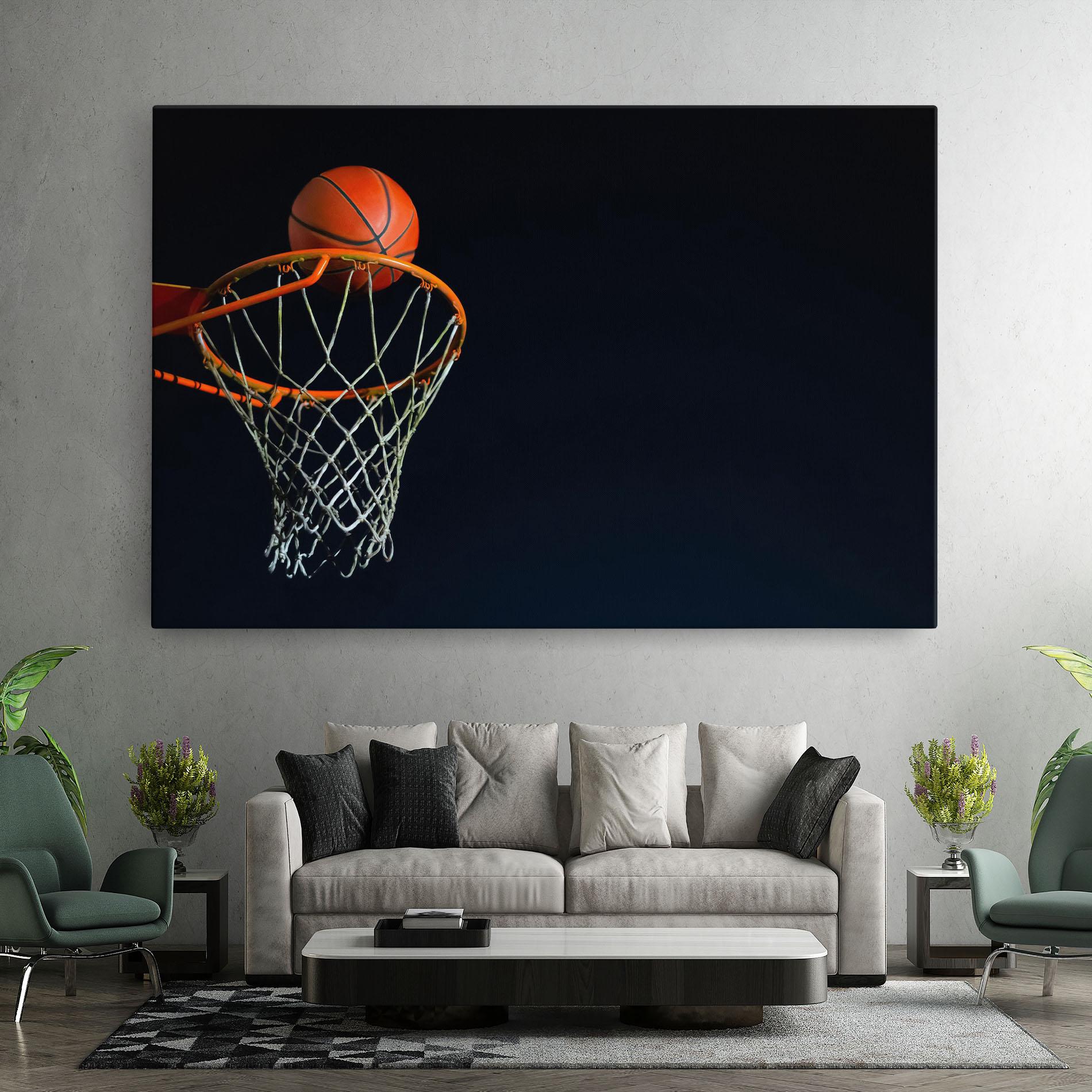 Tablou Canvas Basketball Hoop On Black mockup 7