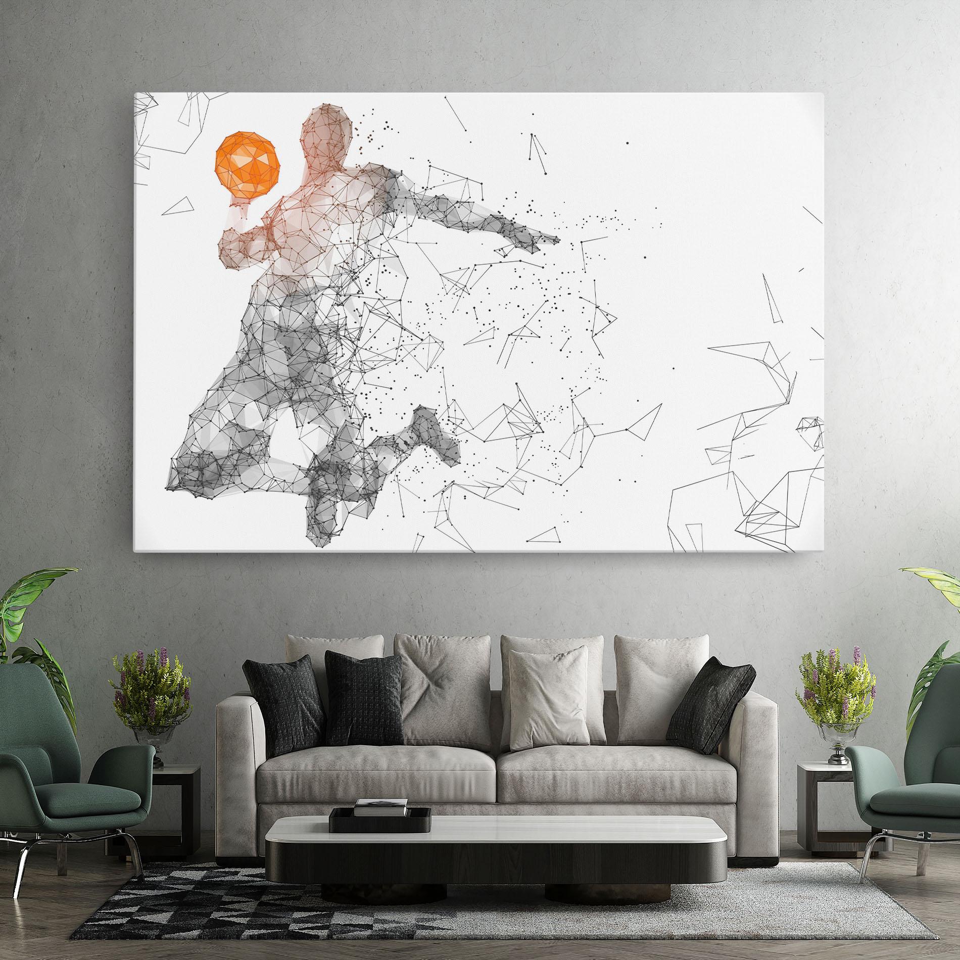 Tablou Canvas Orange Line Basket mockup 7