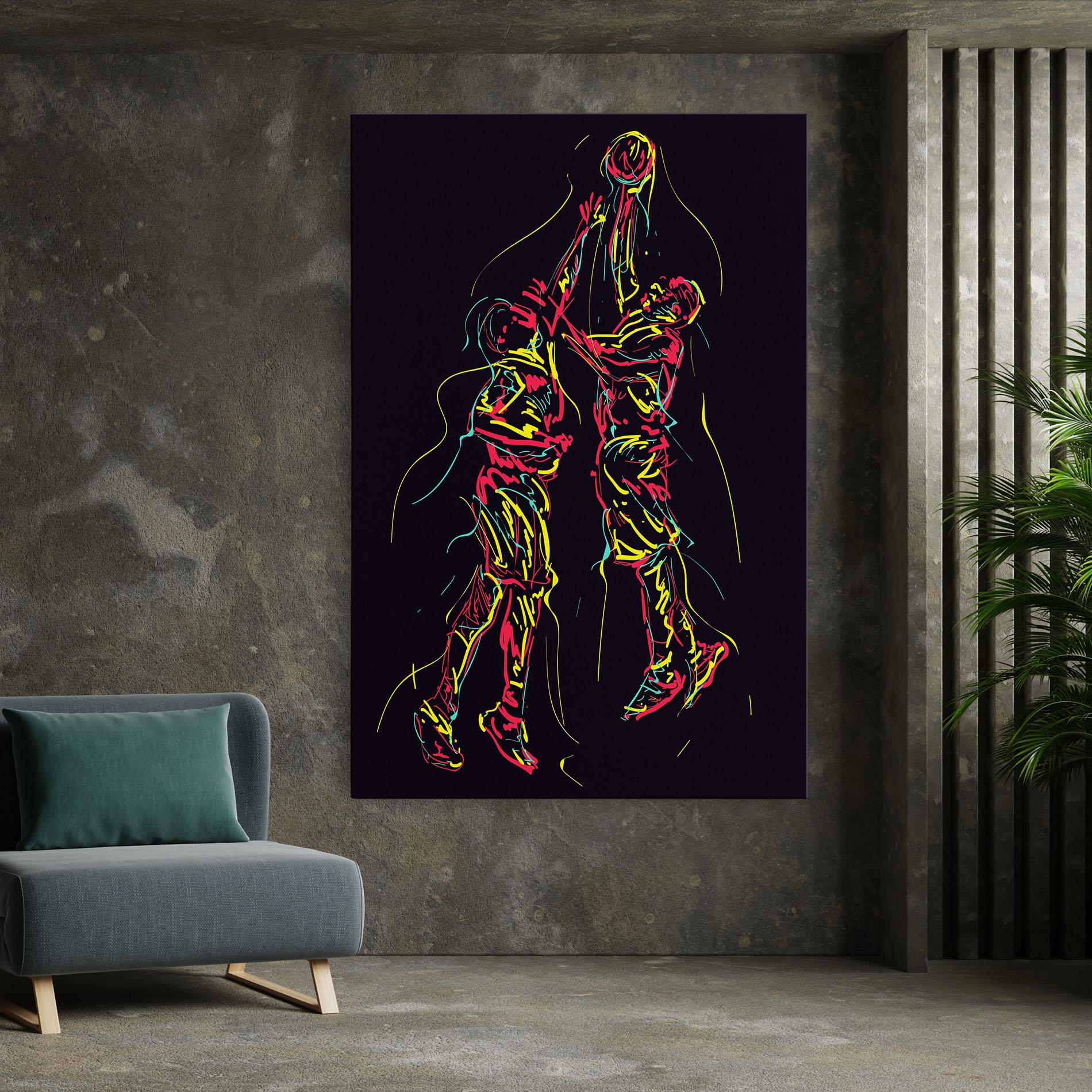 Tablou Canvas Basket Line Jump mockup 7