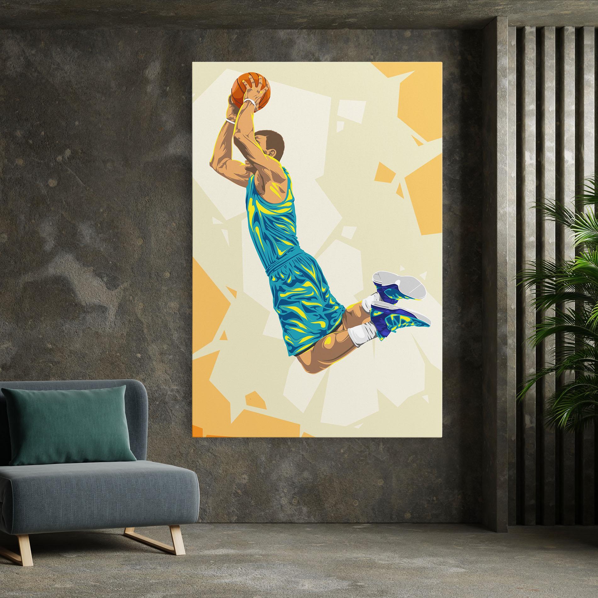 Tablou Canvas Basketball Dunk Pose mockup 7