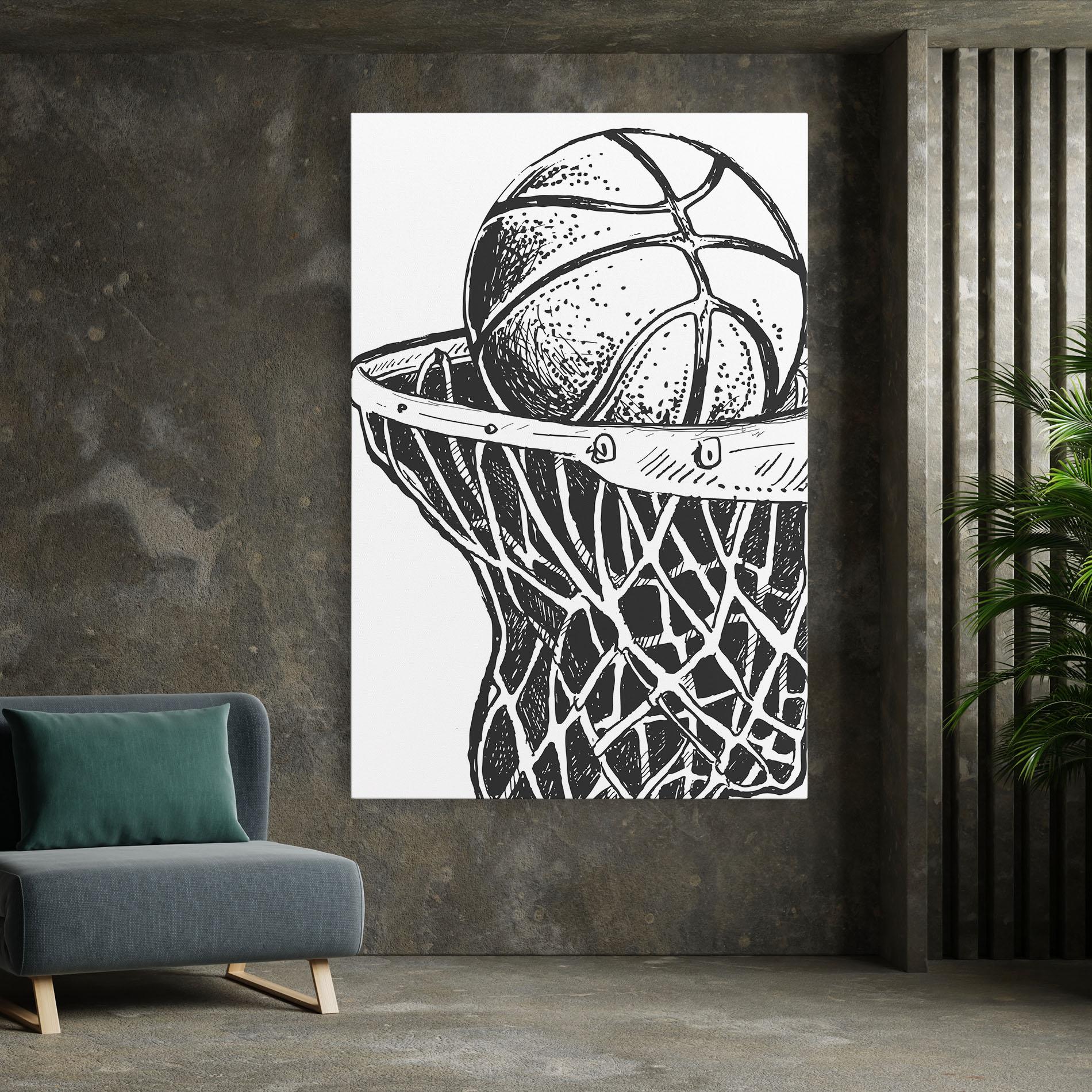 Tablou Canvas Basketball Grey Hoop mockup 7