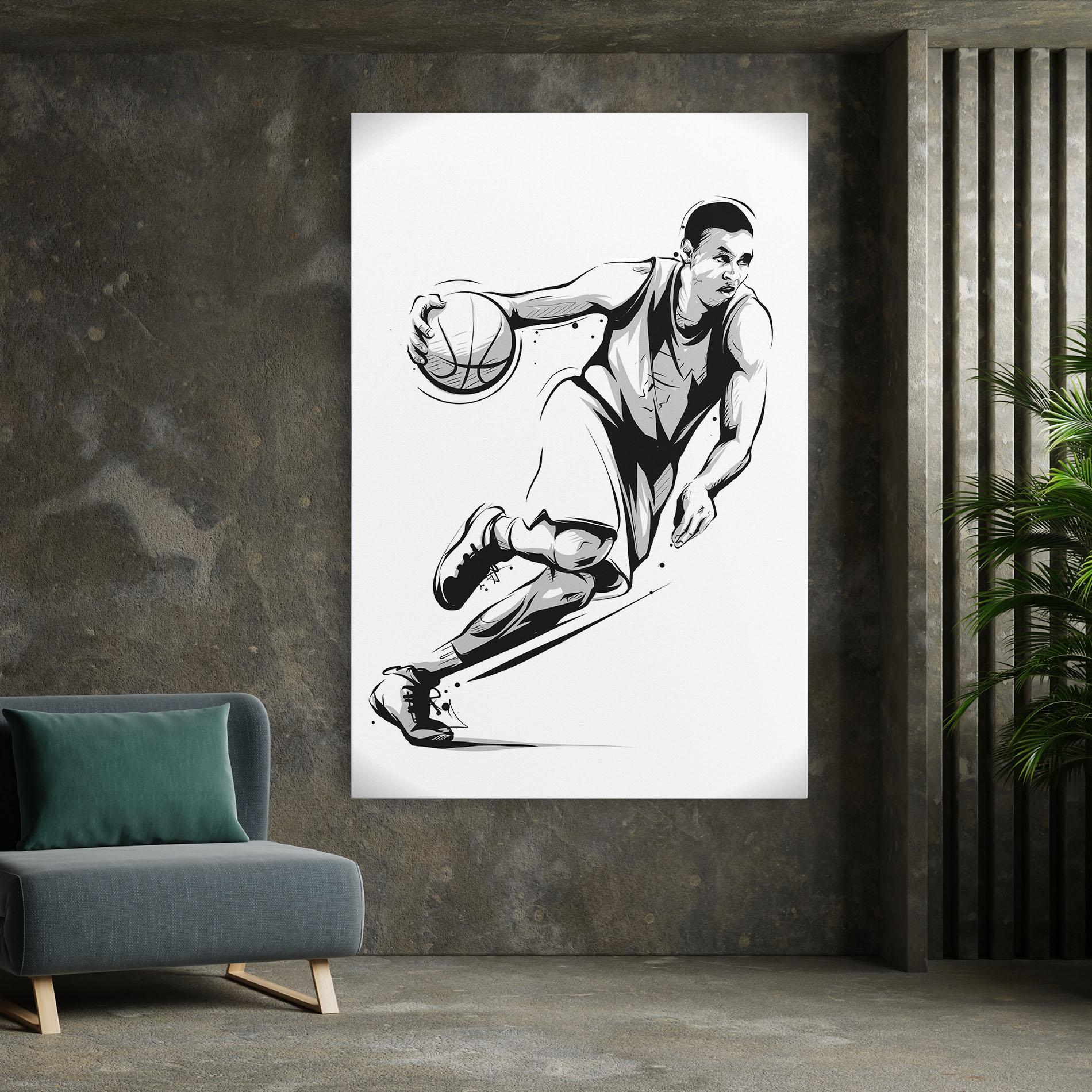 Tablou Canvas Basketball Player Line mockup 7