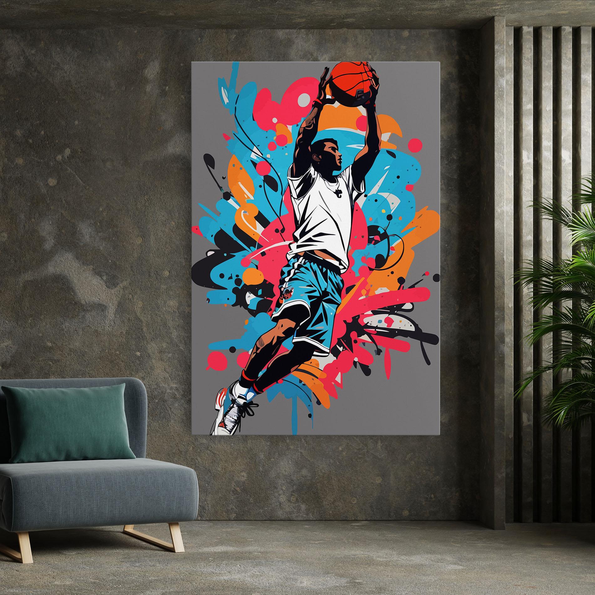 Tablou Canvas Blue Red Basket mockup 7