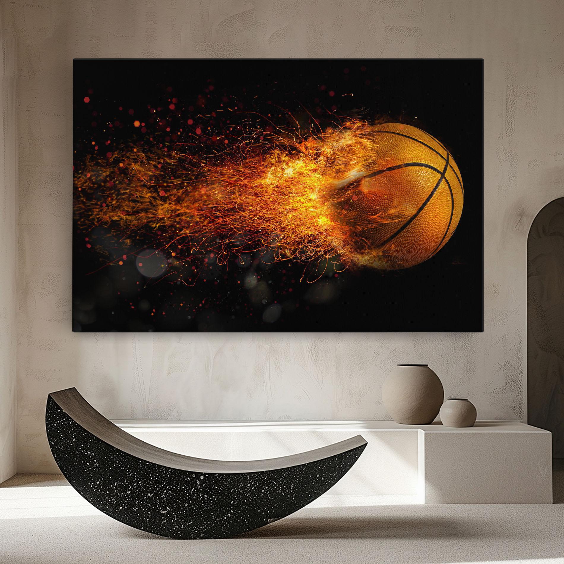 Tablou Canvas Basket Ball Flame mockup 8