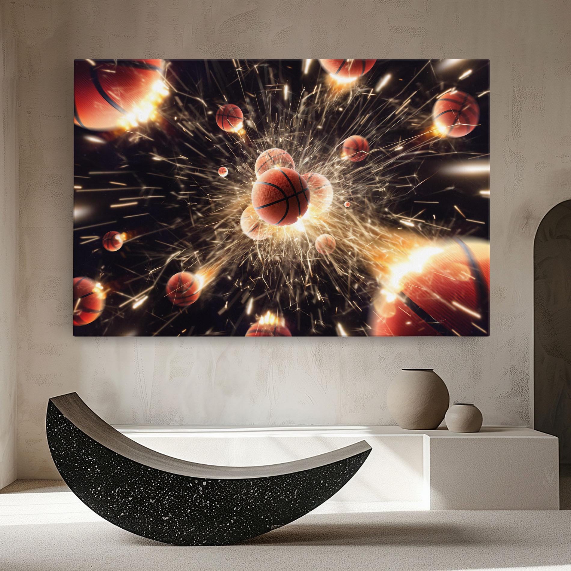 Tablou Canvas Basketball Explosion mockup 8
