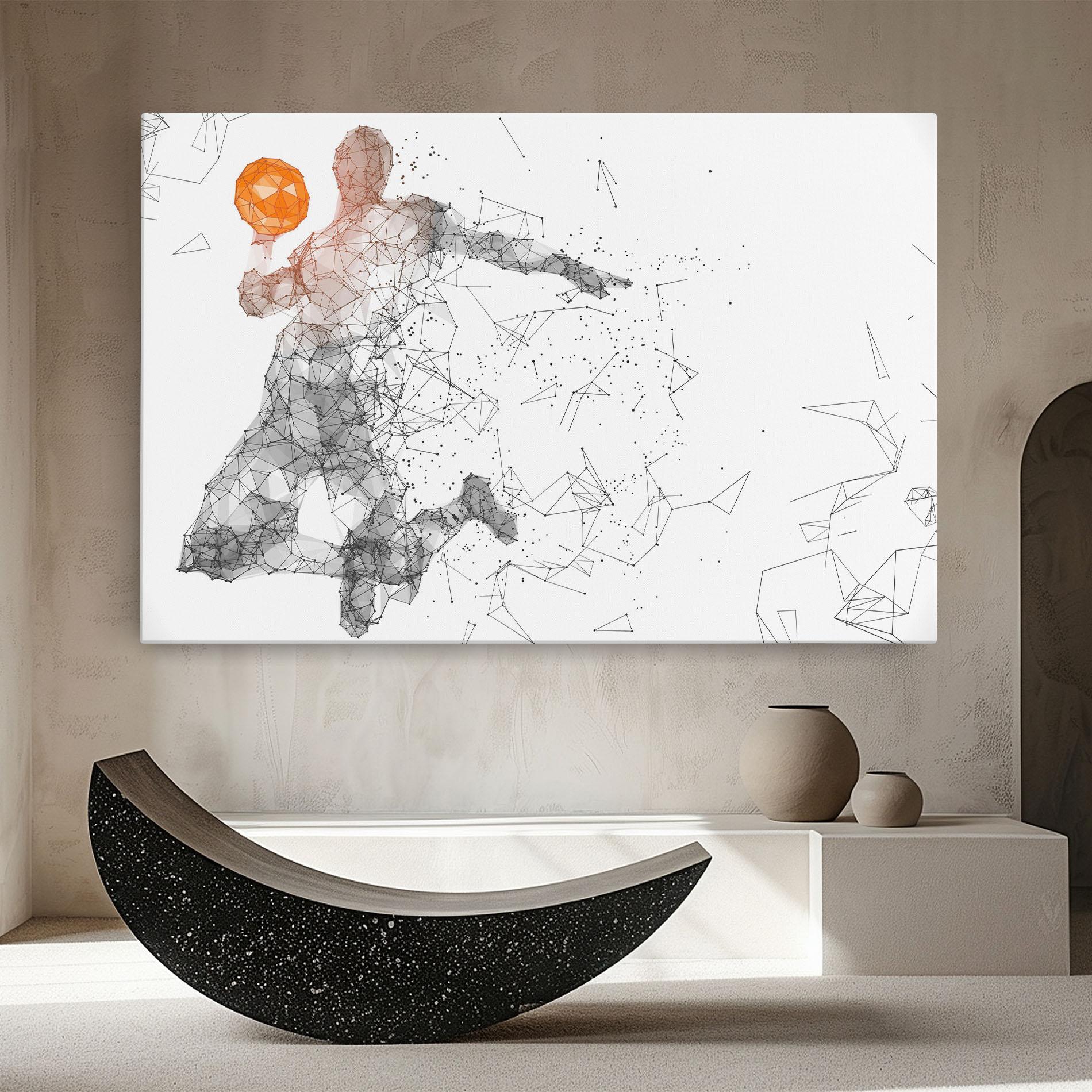 Tablou Canvas Orange Line Basket mockup 8