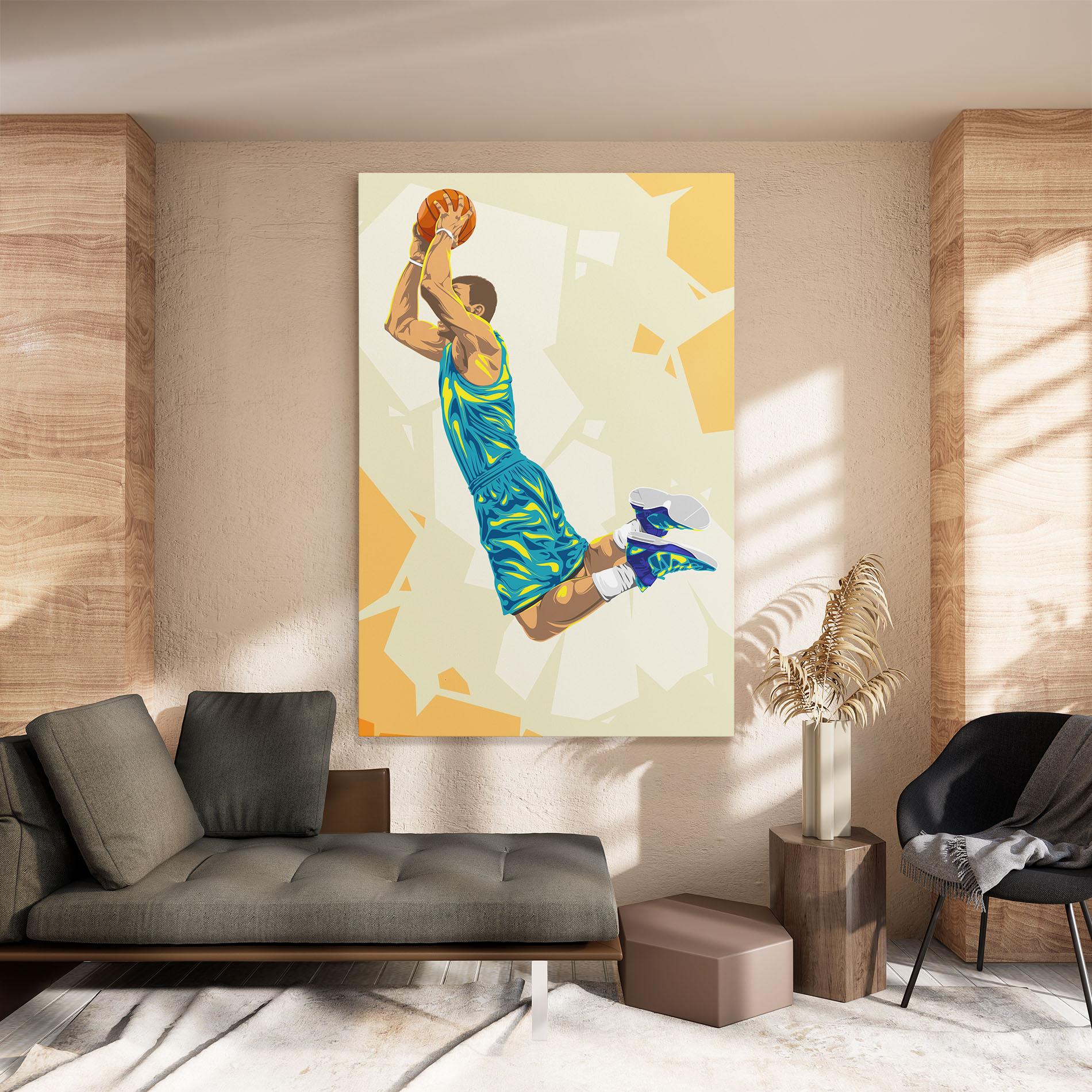 Tablou Canvas Basketball Dunk Pose mockup 8