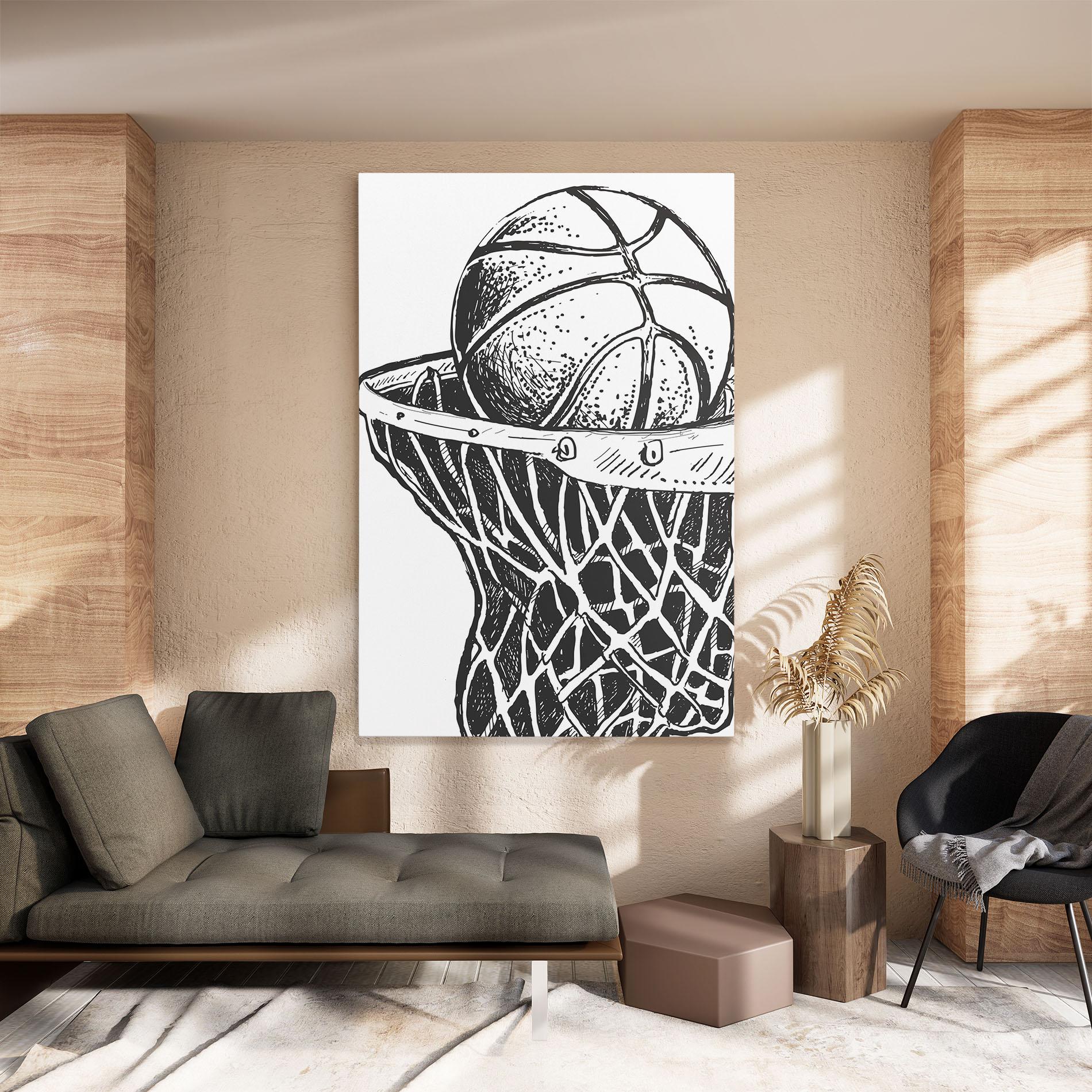 Tablou Canvas Basketball Grey Hoop mockup 8