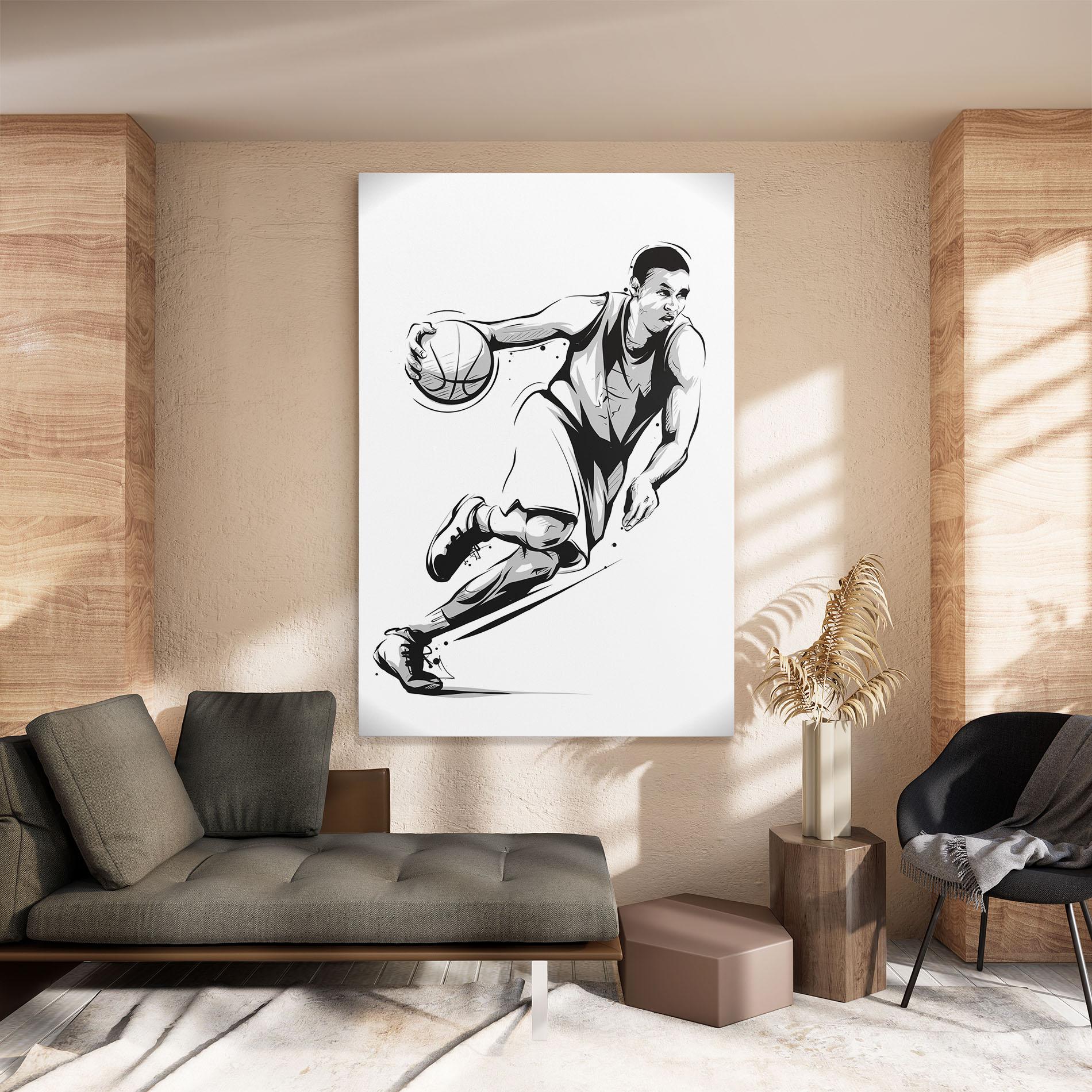 Tablou Canvas Basketball Player Line mockup 8