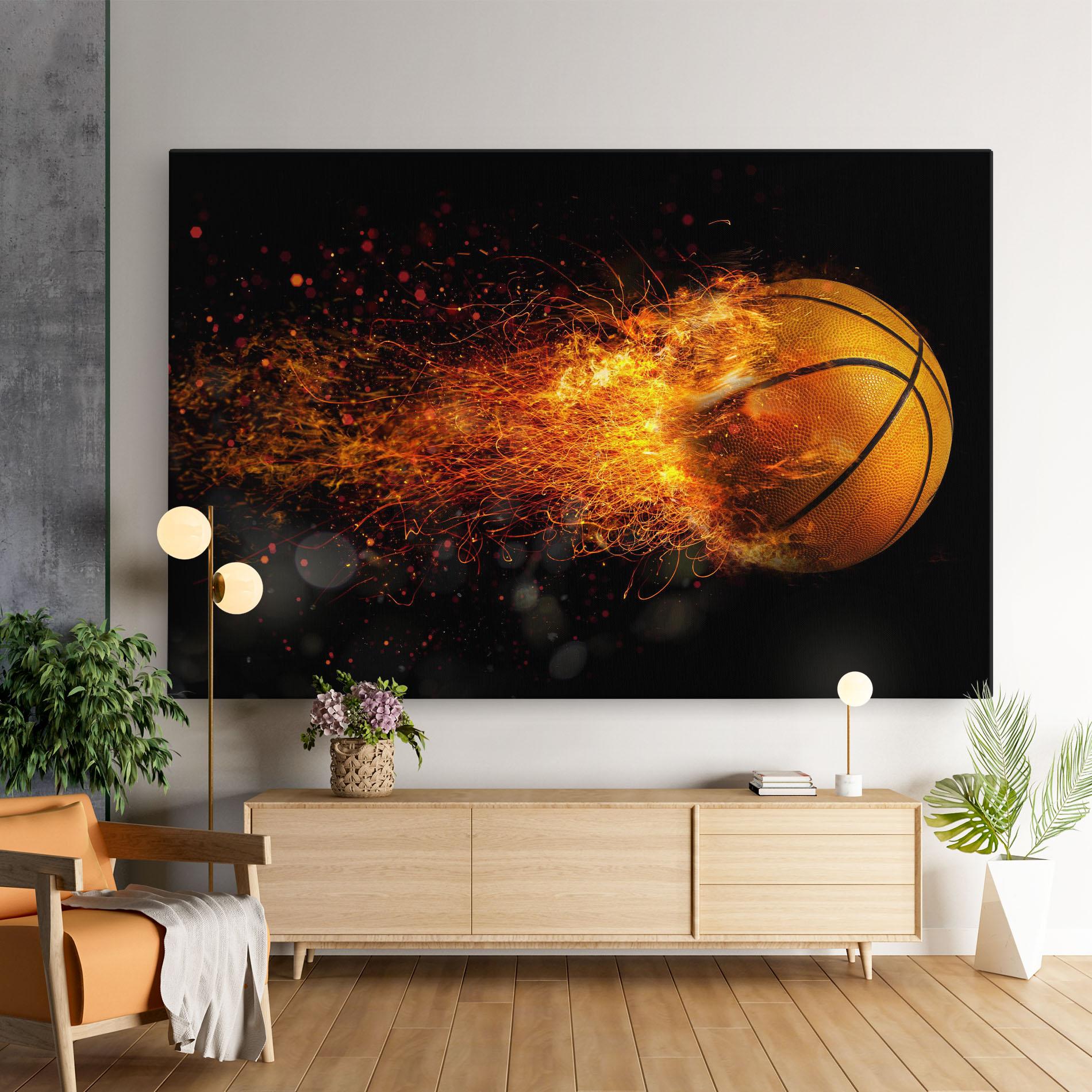 Tablou Canvas Basket Ball Flame mockup 9