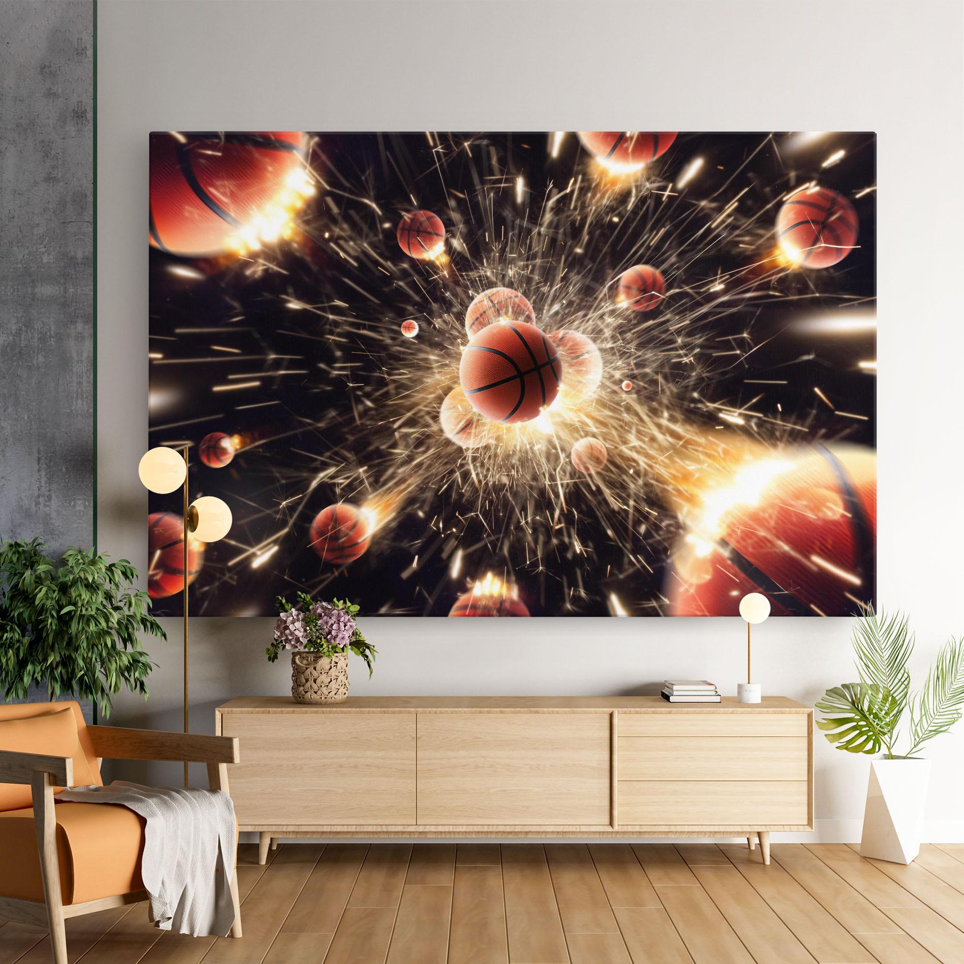 Tablou Canvas Basketball Explosion mockup 9