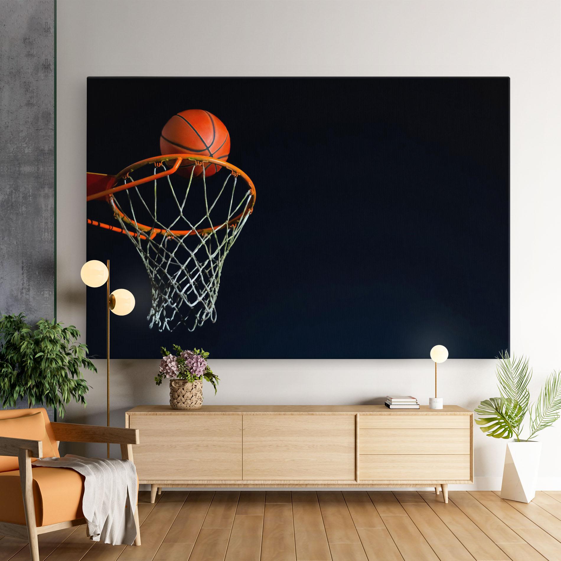 Tablou Canvas Basketball Hoop On Black mockup 9