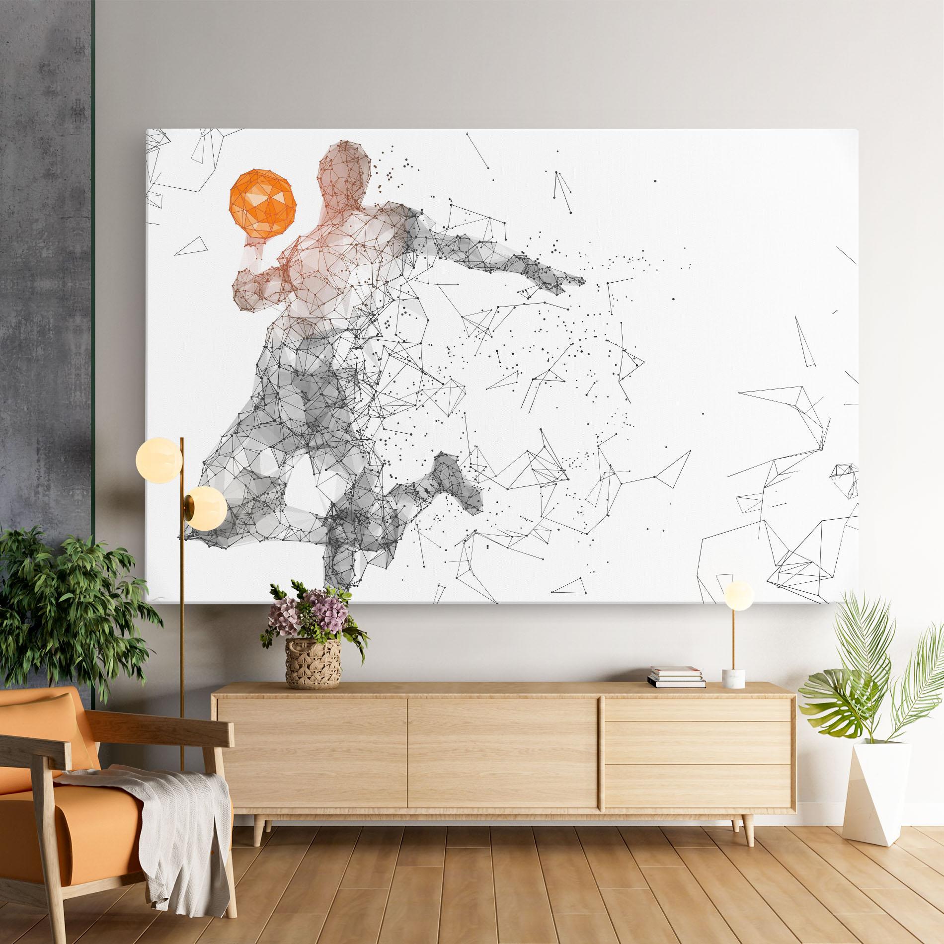 Tablou Canvas Orange Line Basket mockup 9