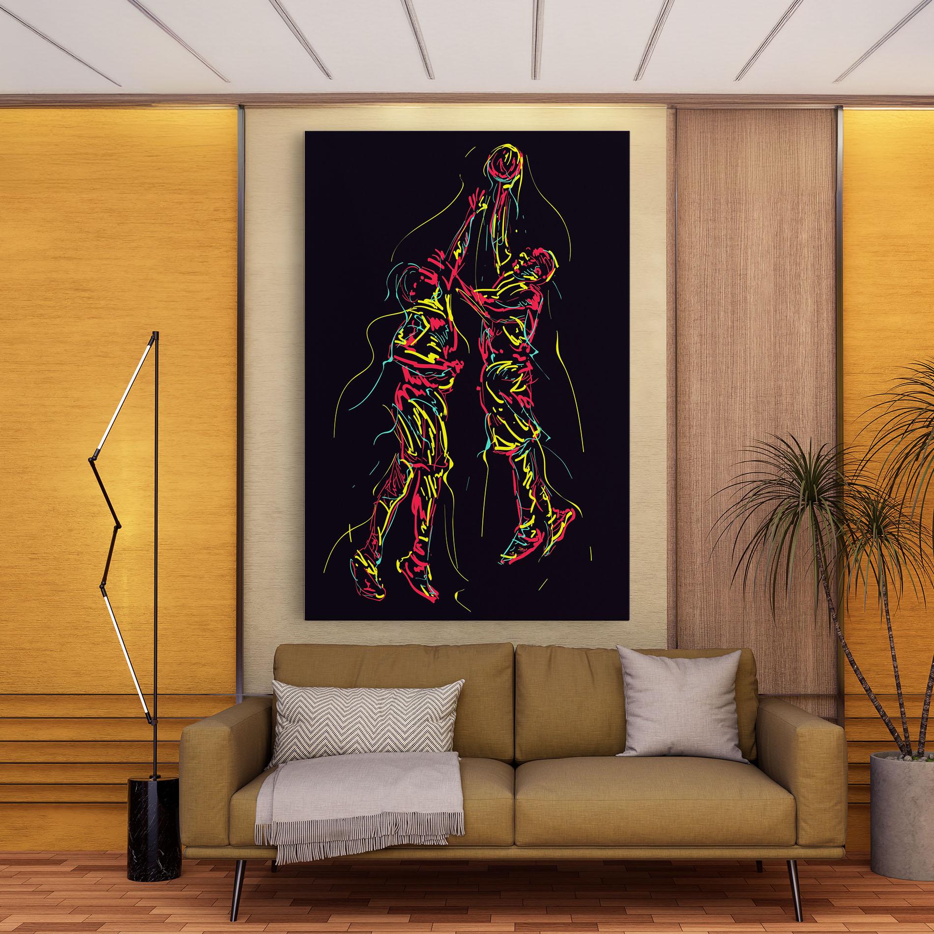 Tablou Canvas Basket Line Jump mockup 9