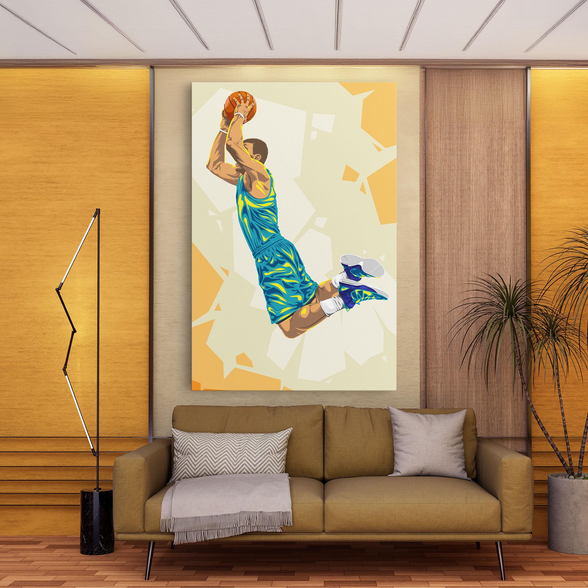 Tablou Canvas Basketball Dunk Pose mockup 9