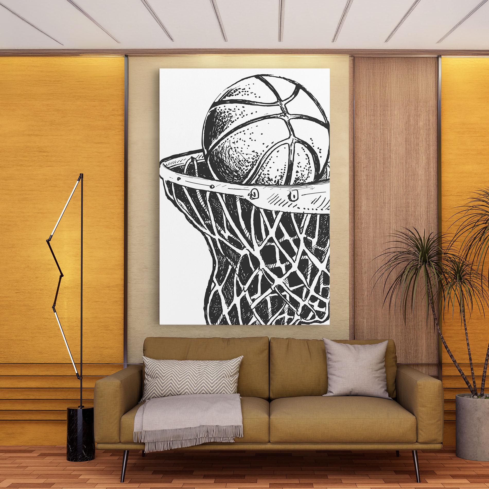 Tablou Canvas Basketball Grey Hoop mockup 9